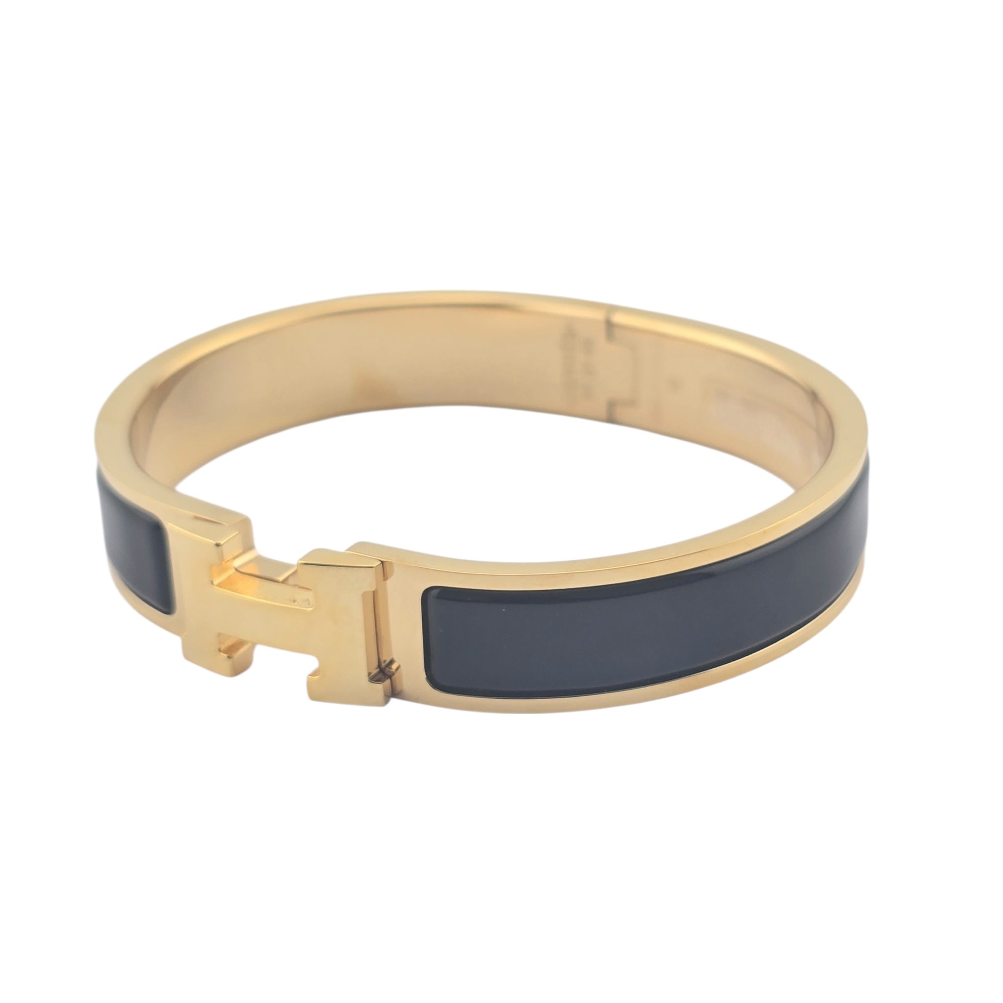 Hermes Clic H Bracelet Black Noir Gold GM