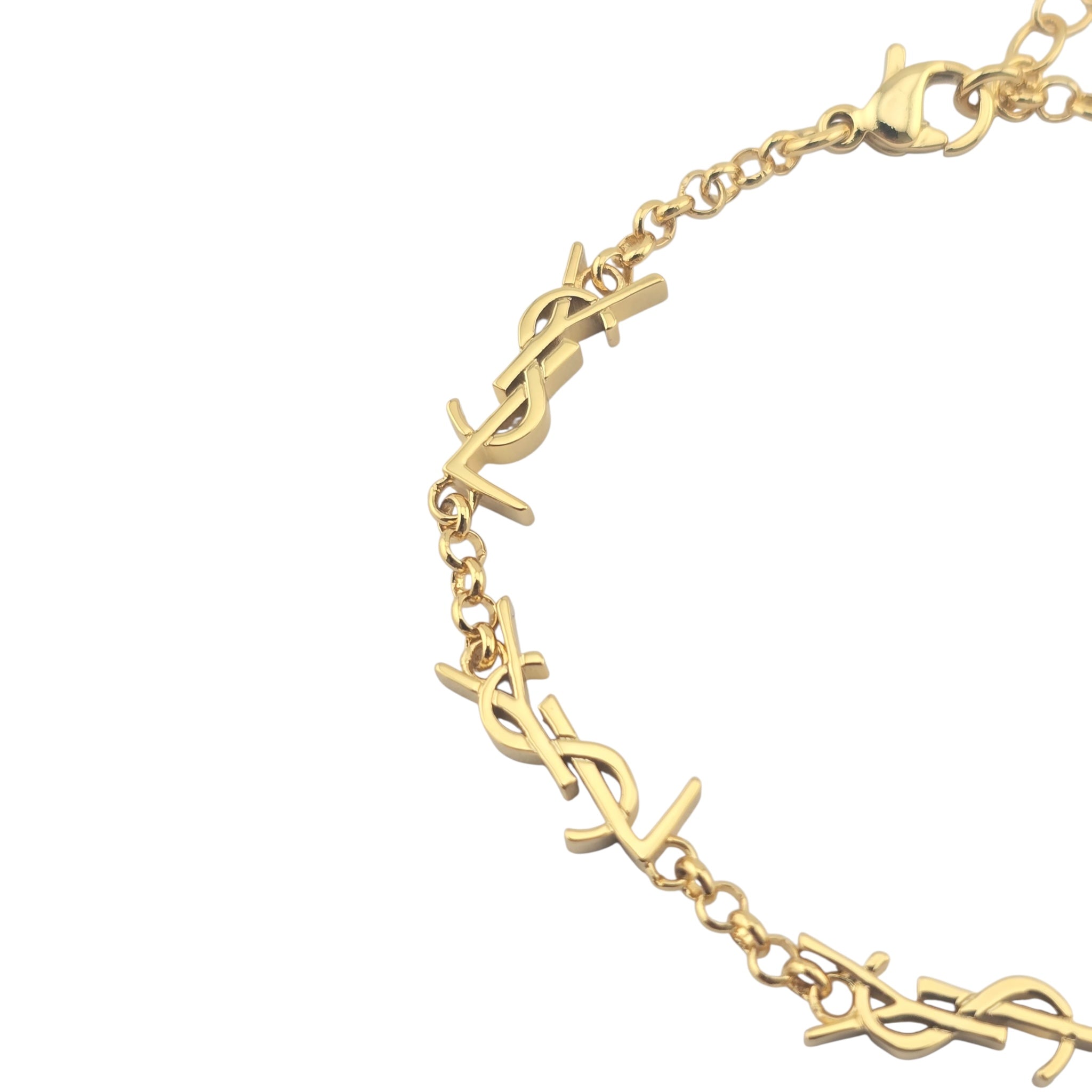 Saint Laurent YSL Cassandre Gold Metal Bracelet