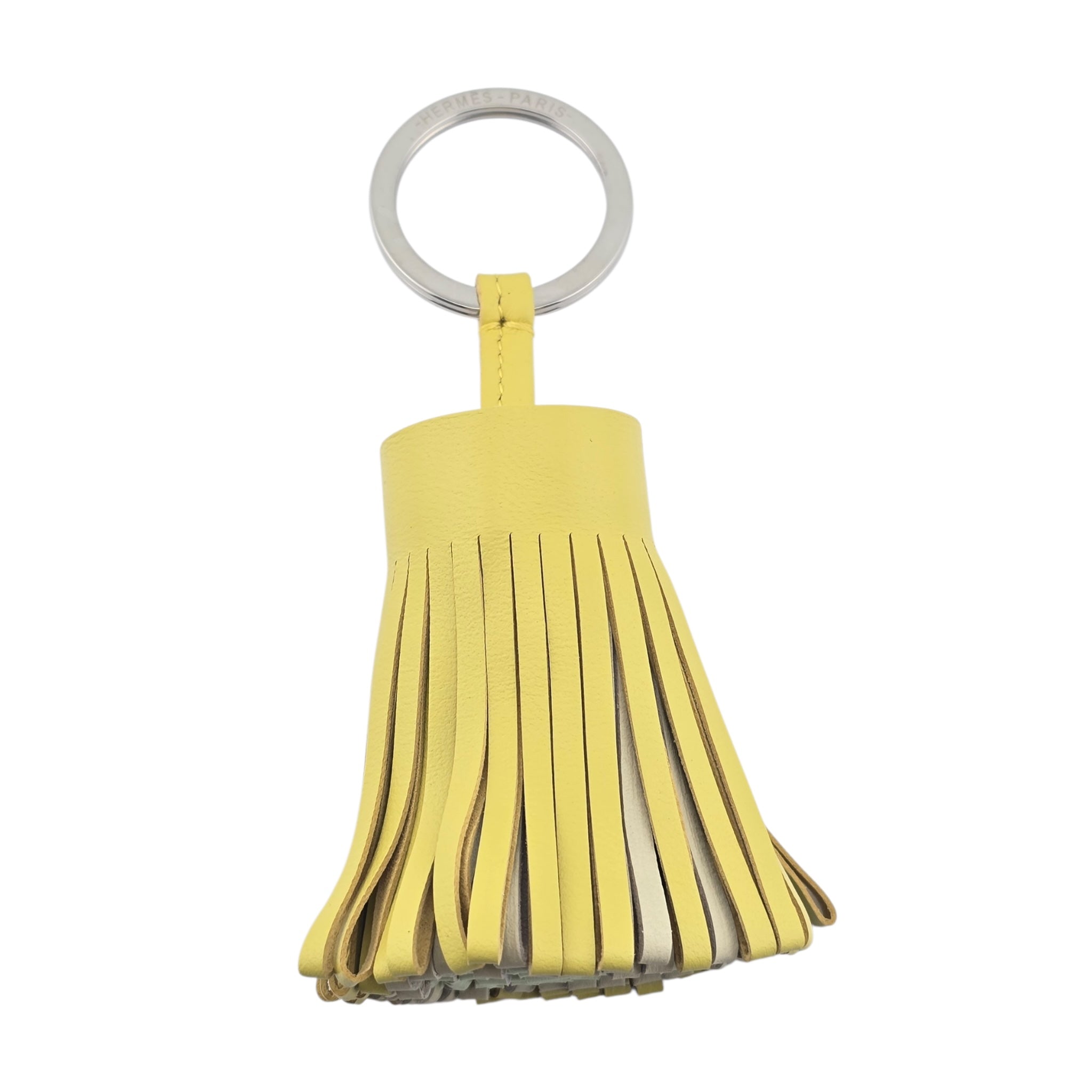 Hermes Carmen Key Ring Lime / Craie
