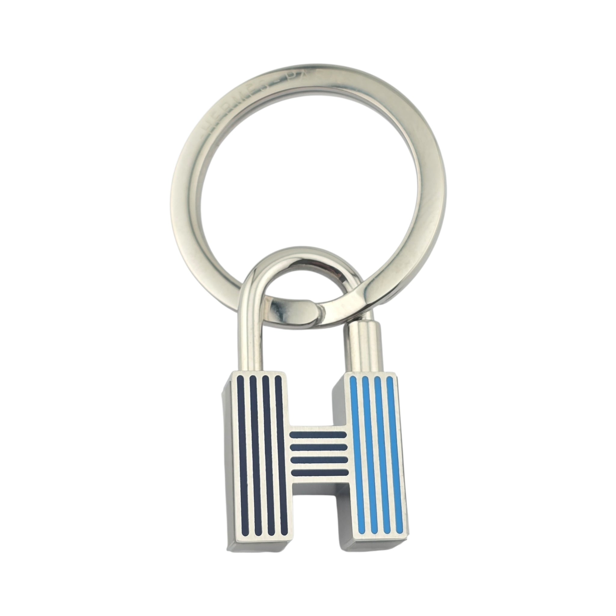 Hermes Cadenas Quizz Rainbow Blue Key Ring