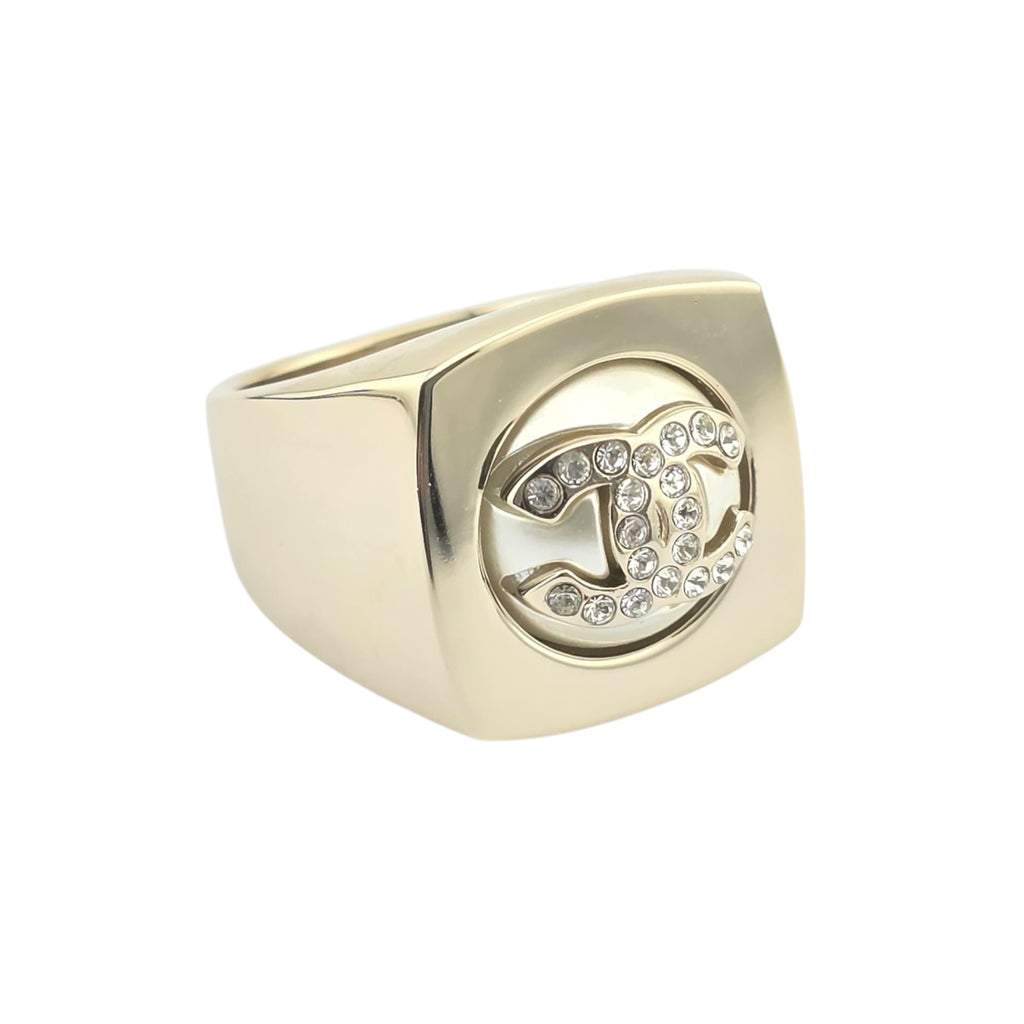 Chanel CC Gold Pearl Ring B23