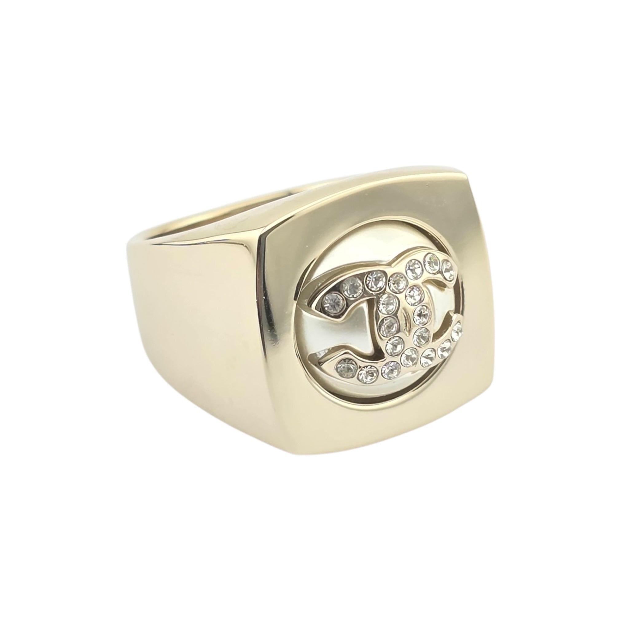 Chanel CC Gold Pearl Ring B23
