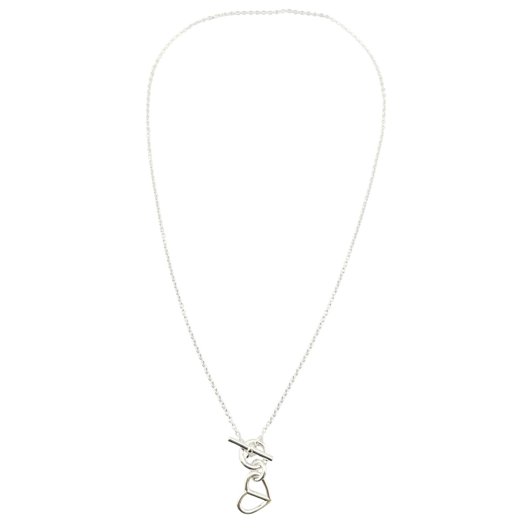 Hermes Cache-Cœur Amulette Pendant Sterling Silver Necklace