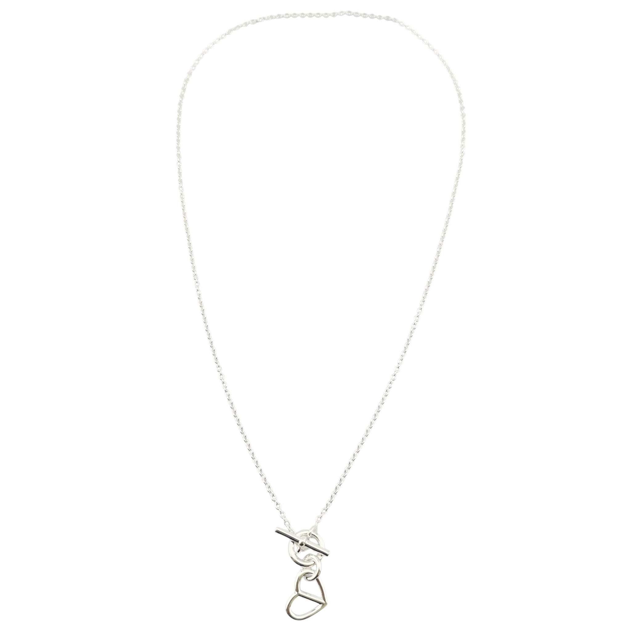 Hermes Cache-Cœur Amulette Pendant Sterling Silver Necklace