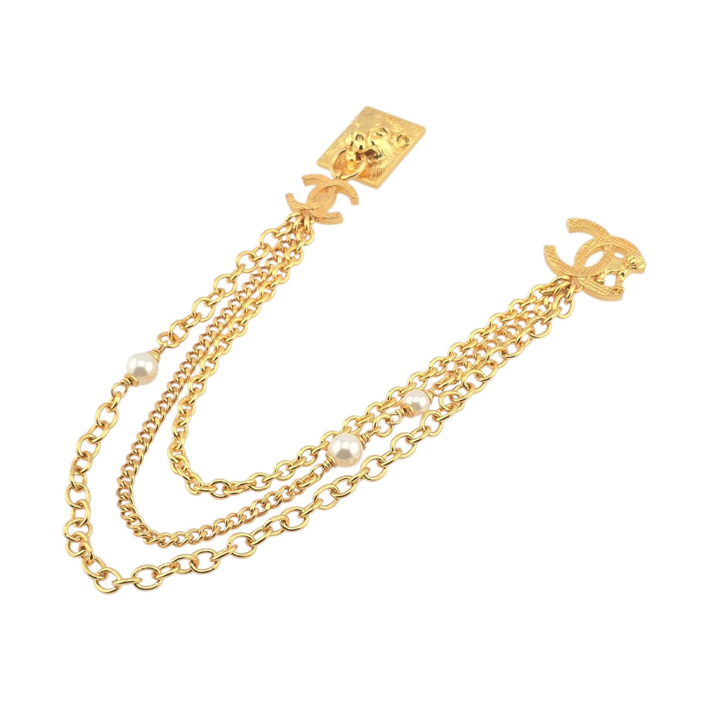 Chanel Gold Lion Chain Brooch 2022 CHANEL