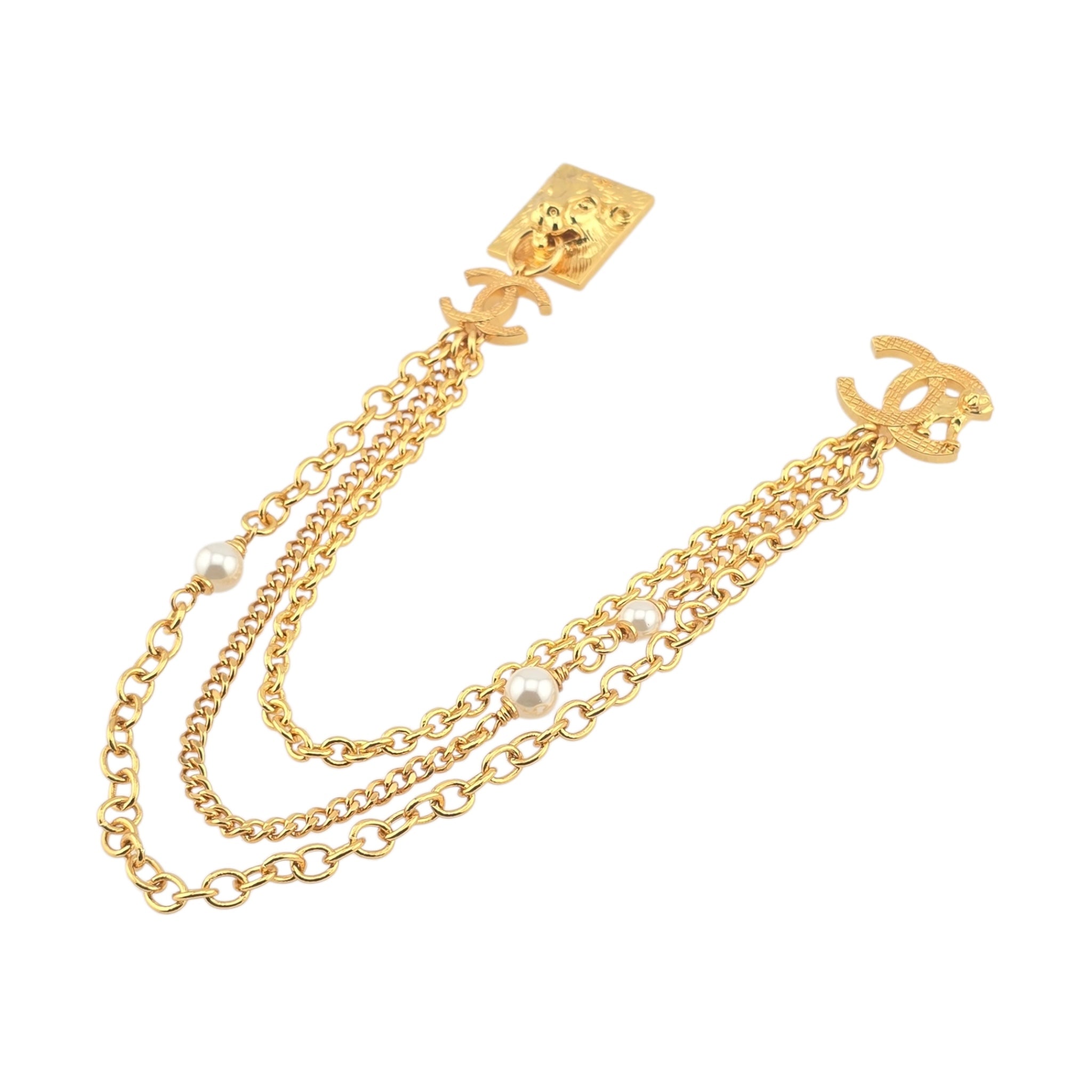 Chanel Gold Lion Chain Brooch 2022 CHANEL