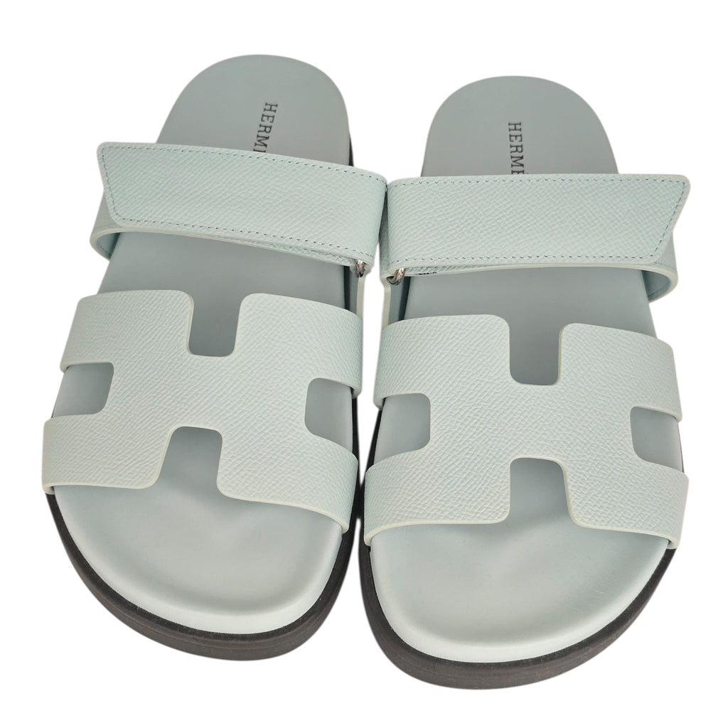 Hermes Chypre Suede Sandal Bleu 39 UK6 HERMES