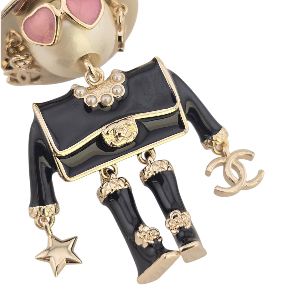 Chanel CC Robot Black Key Ring Bag Charm 25B CHANEL