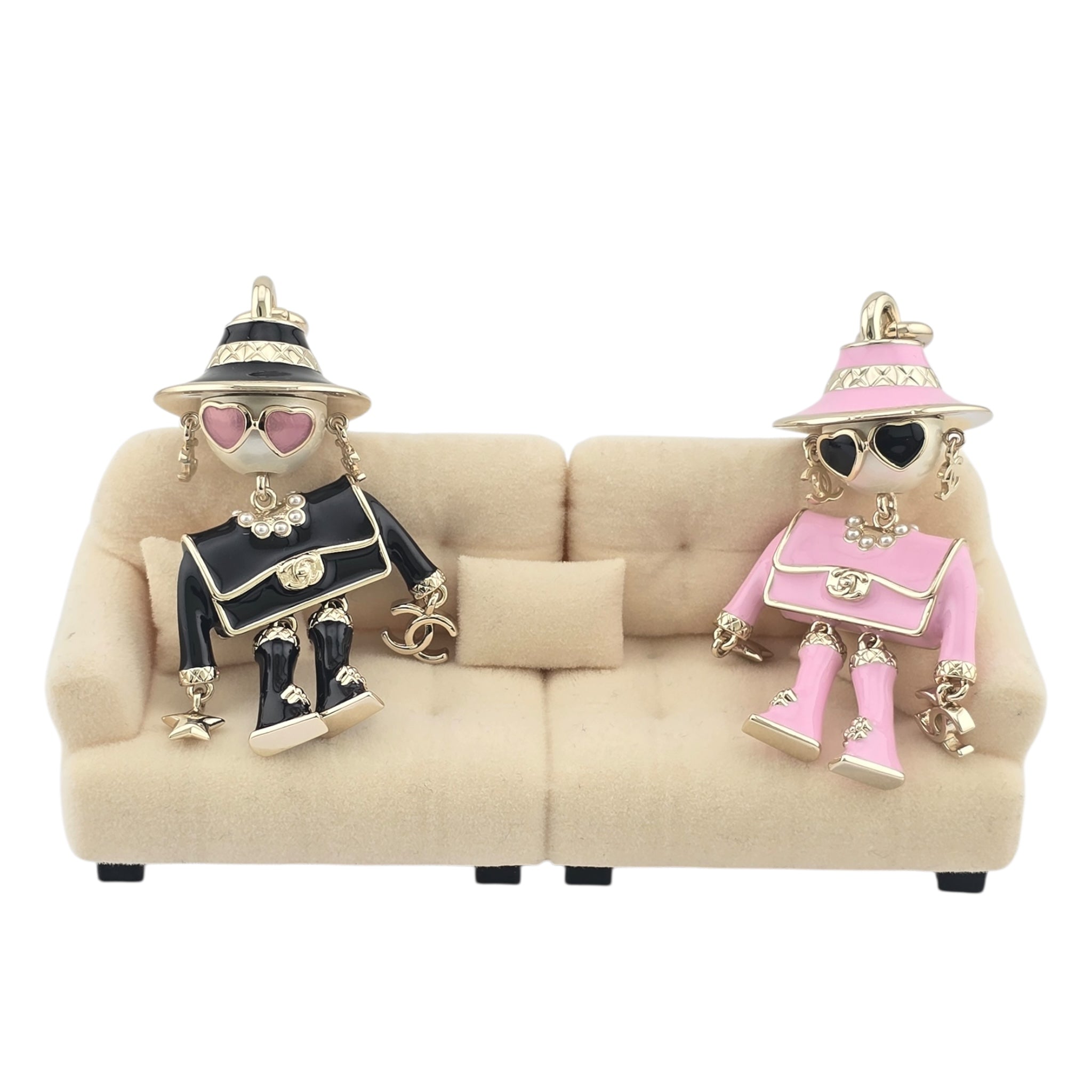 Chanel CC Robot Gabrielle Doll Black Key Ring Bag Charm 25B CHANEL