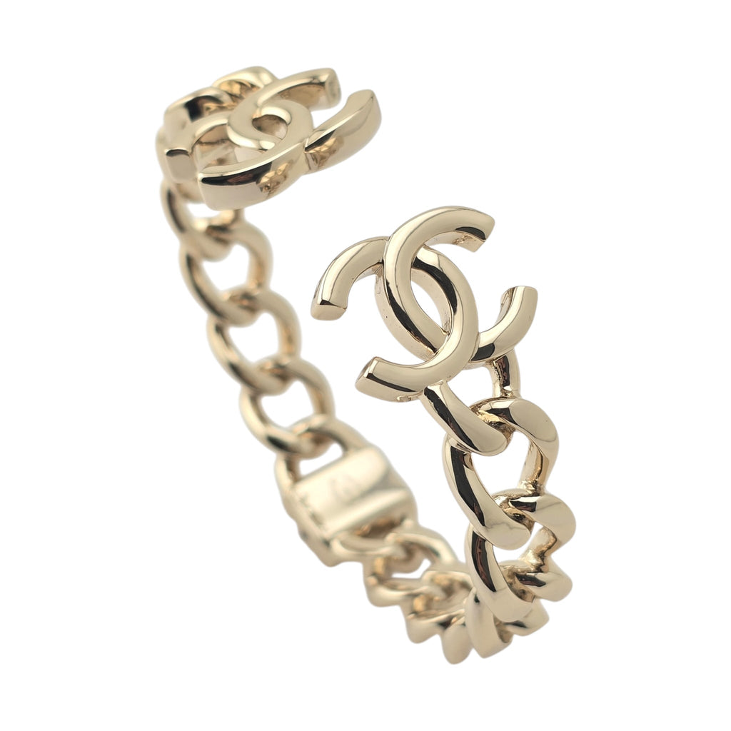 Chanel CC Metal Chain Link Gold Bracelet 2022 CHANEL