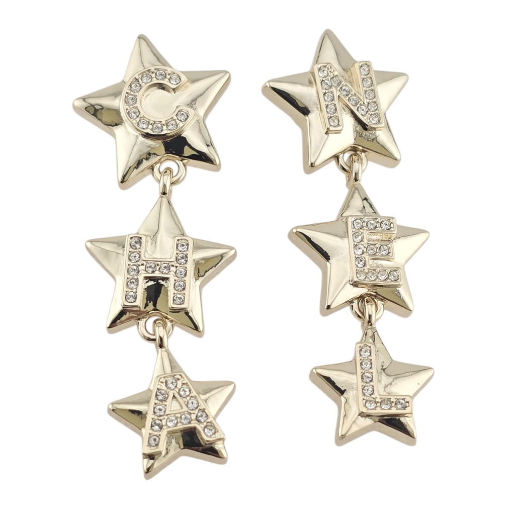 Chanel CC Gold Star Drop Earrings 2025 CHANEL