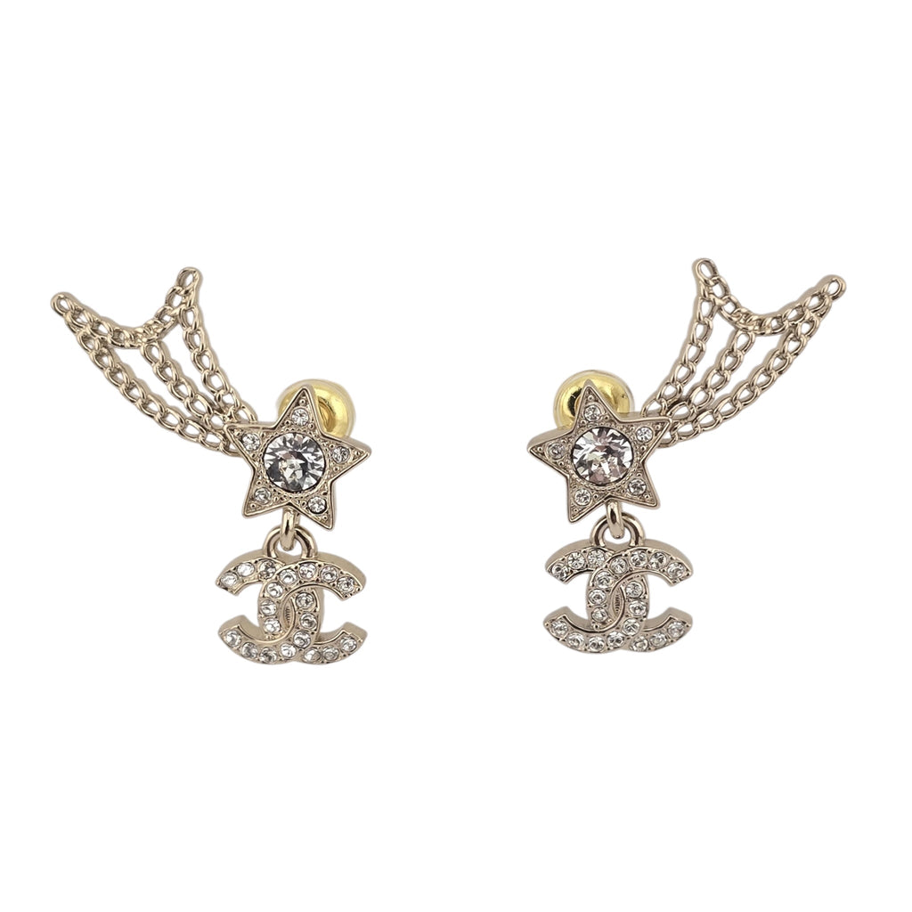 Chanel CC Shooting Star Gold Earrings 25B CHANEL