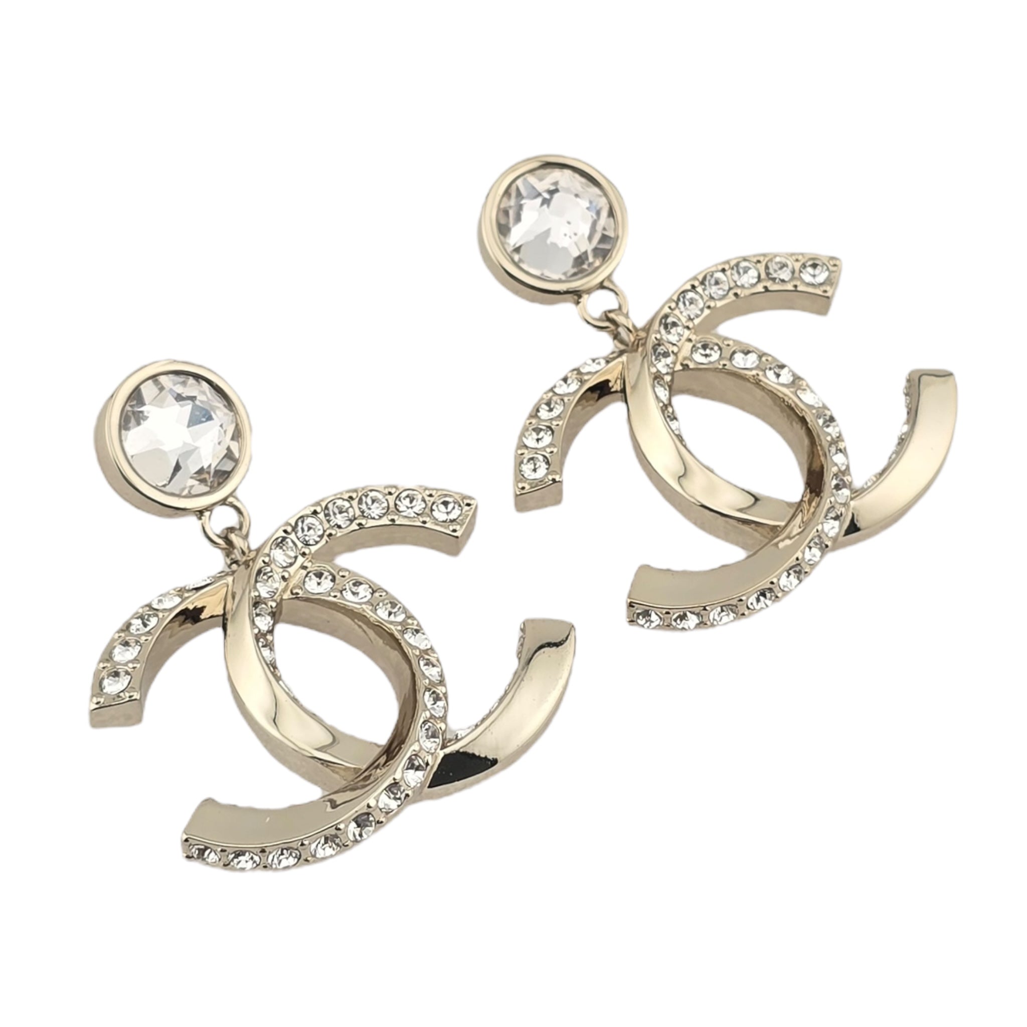 Chanel CC Gold Crystal Earrings 2023 CHANEL