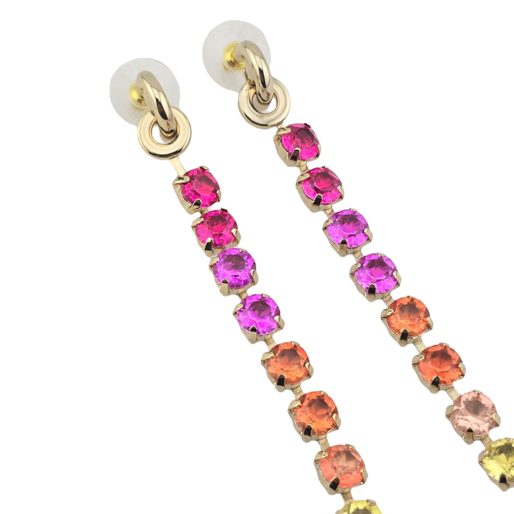 Chanel CC Rainbow Crystal Earrings A24 CHANEL