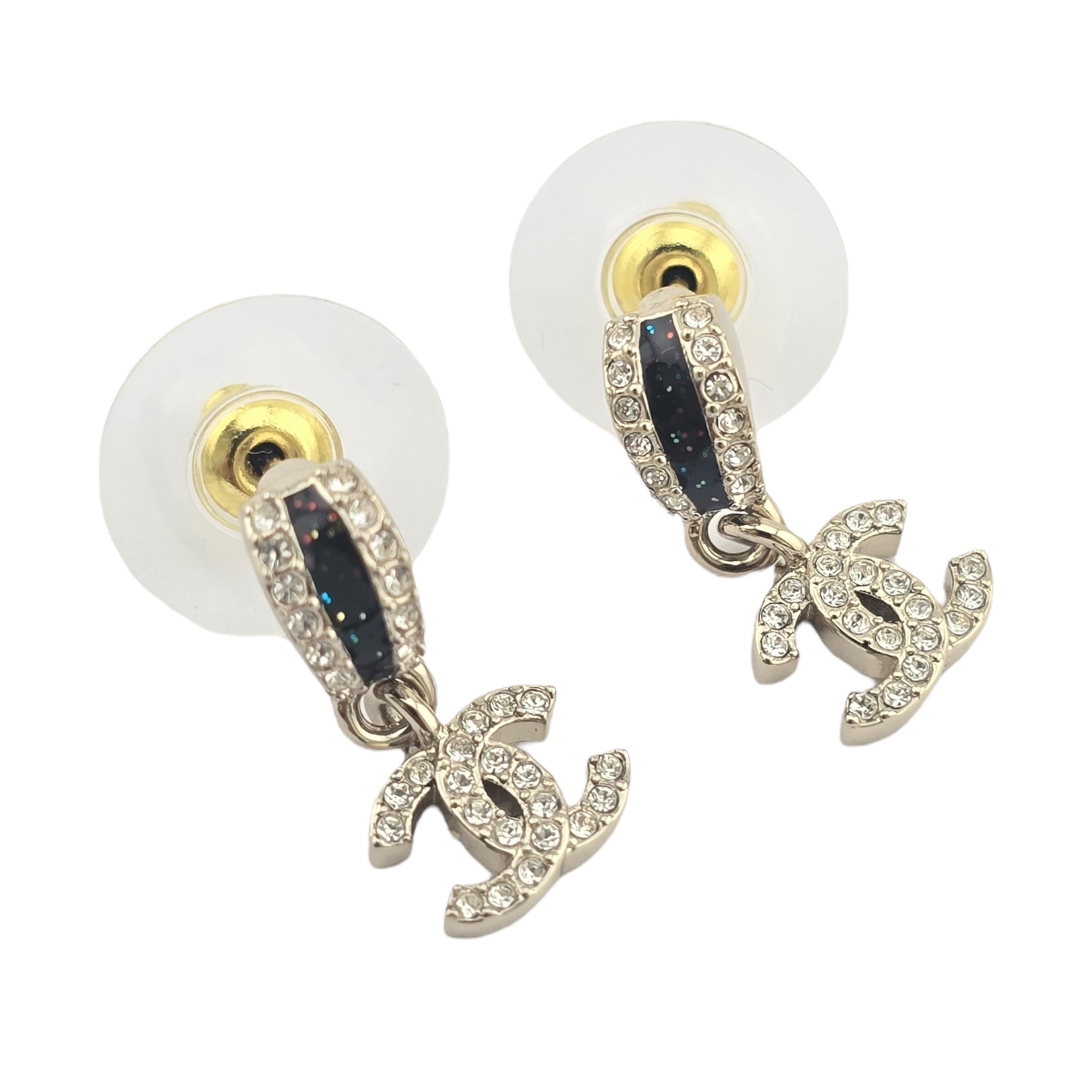 Chanel CC Gold Metallic Enamel Earrings 2025 CHANEL