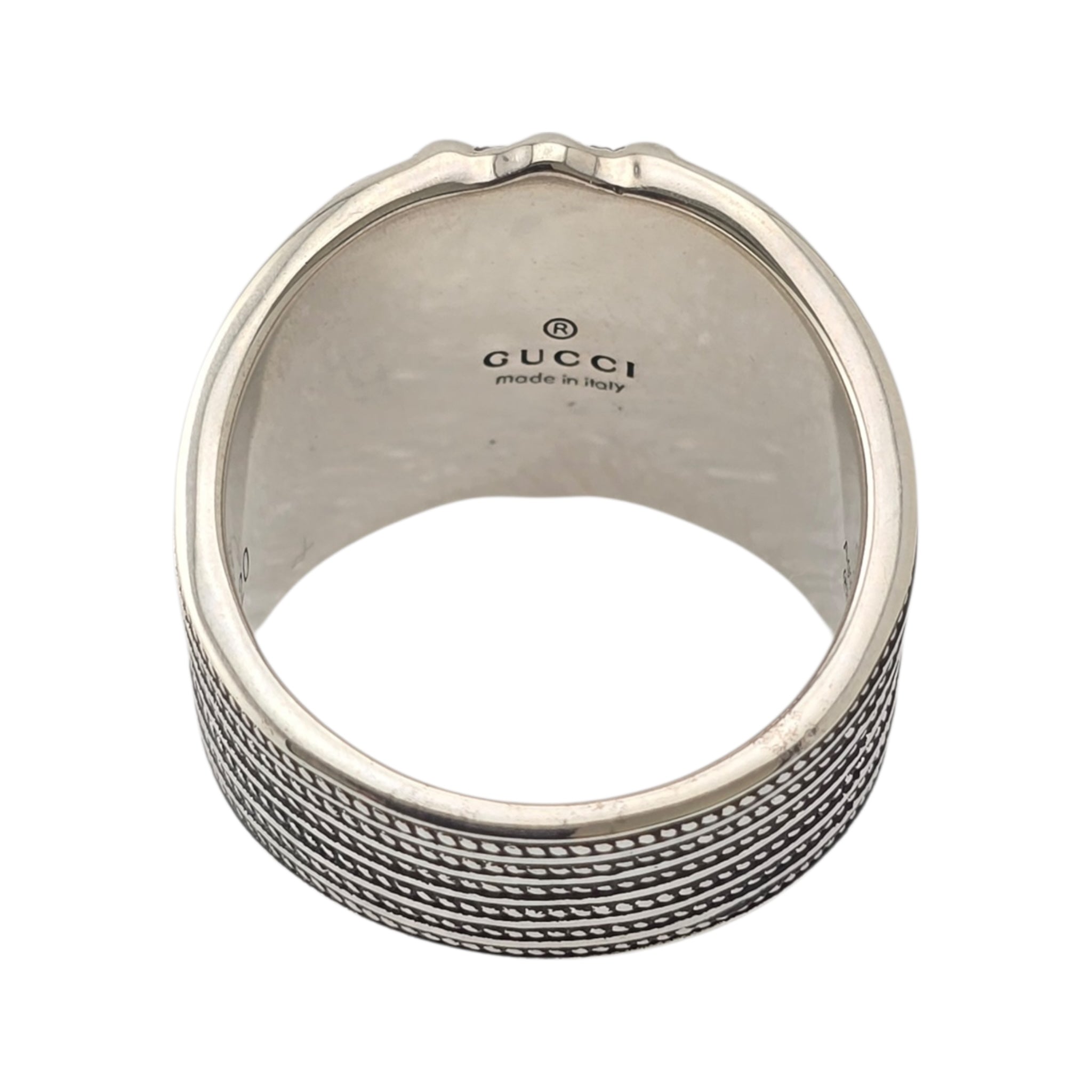 GUCCI Interlocking G Flower Sterling Silver Ring GUCCI