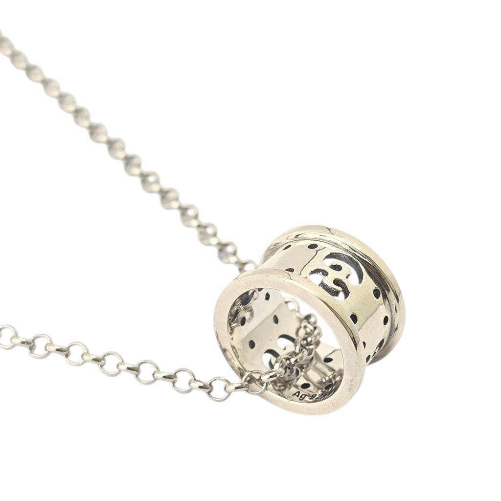 GUCCI GG Icon Twill Sterling Silver Necklace GUCCI
