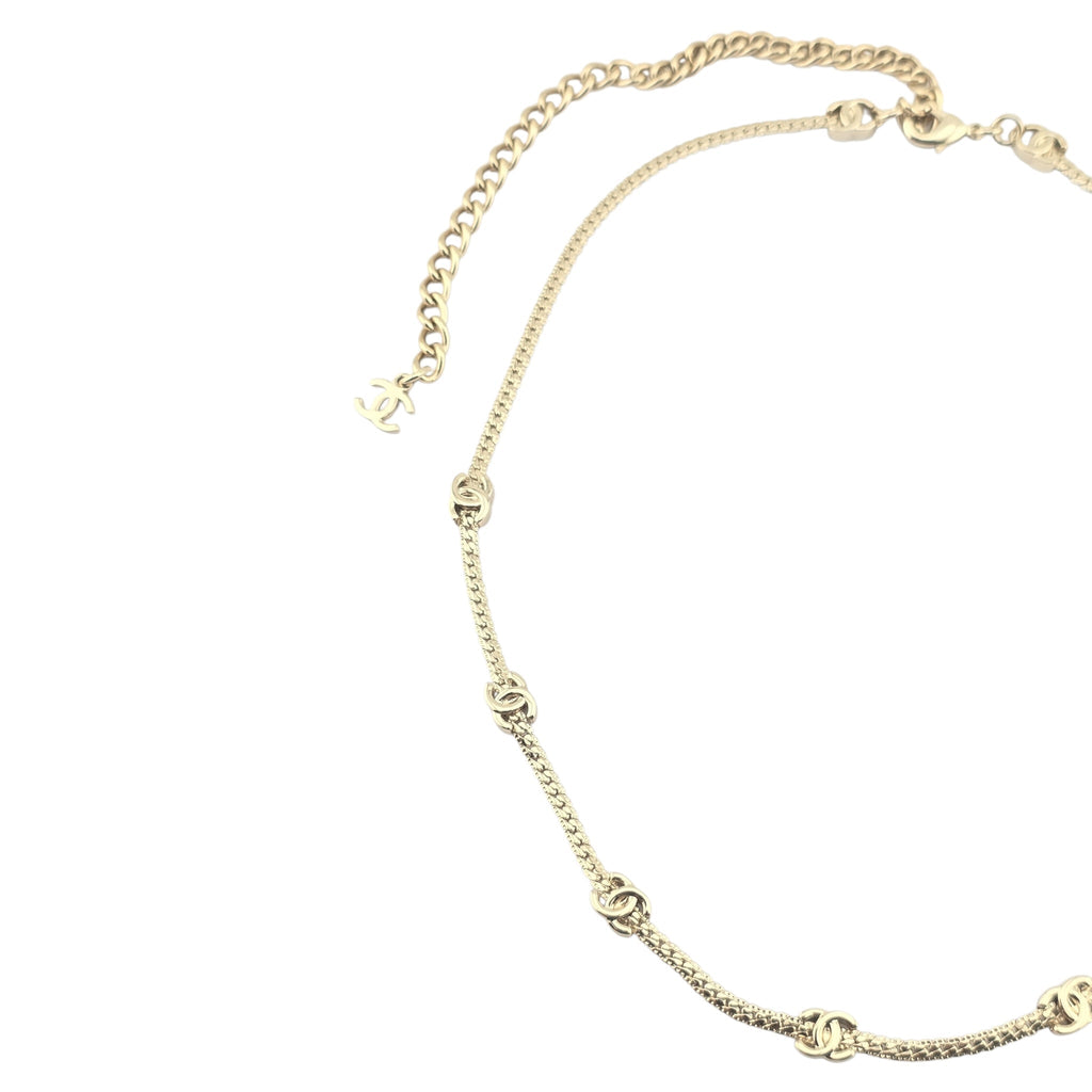 Chanel CC Thin Necklace Gold 2024 CHANEL