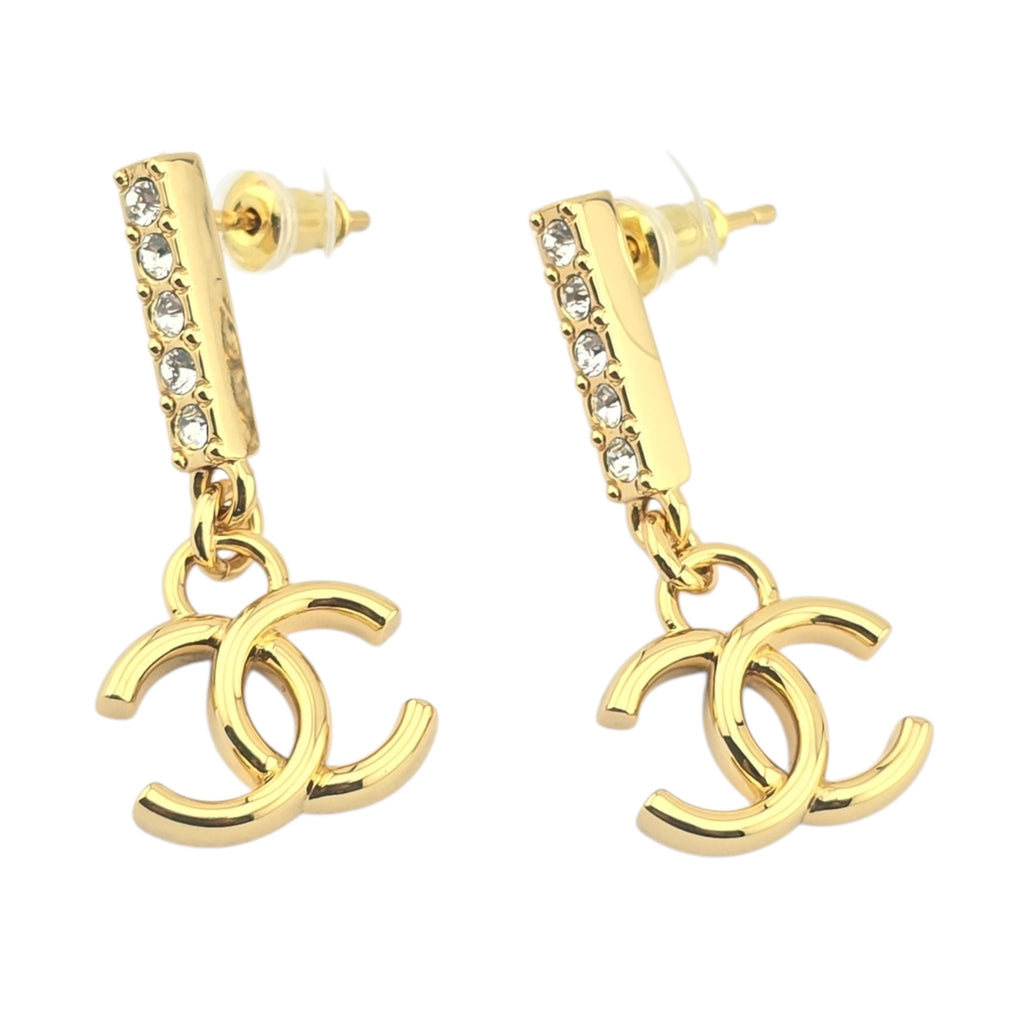 Chanel Gold Crystal Earrings 2024 CHANEL