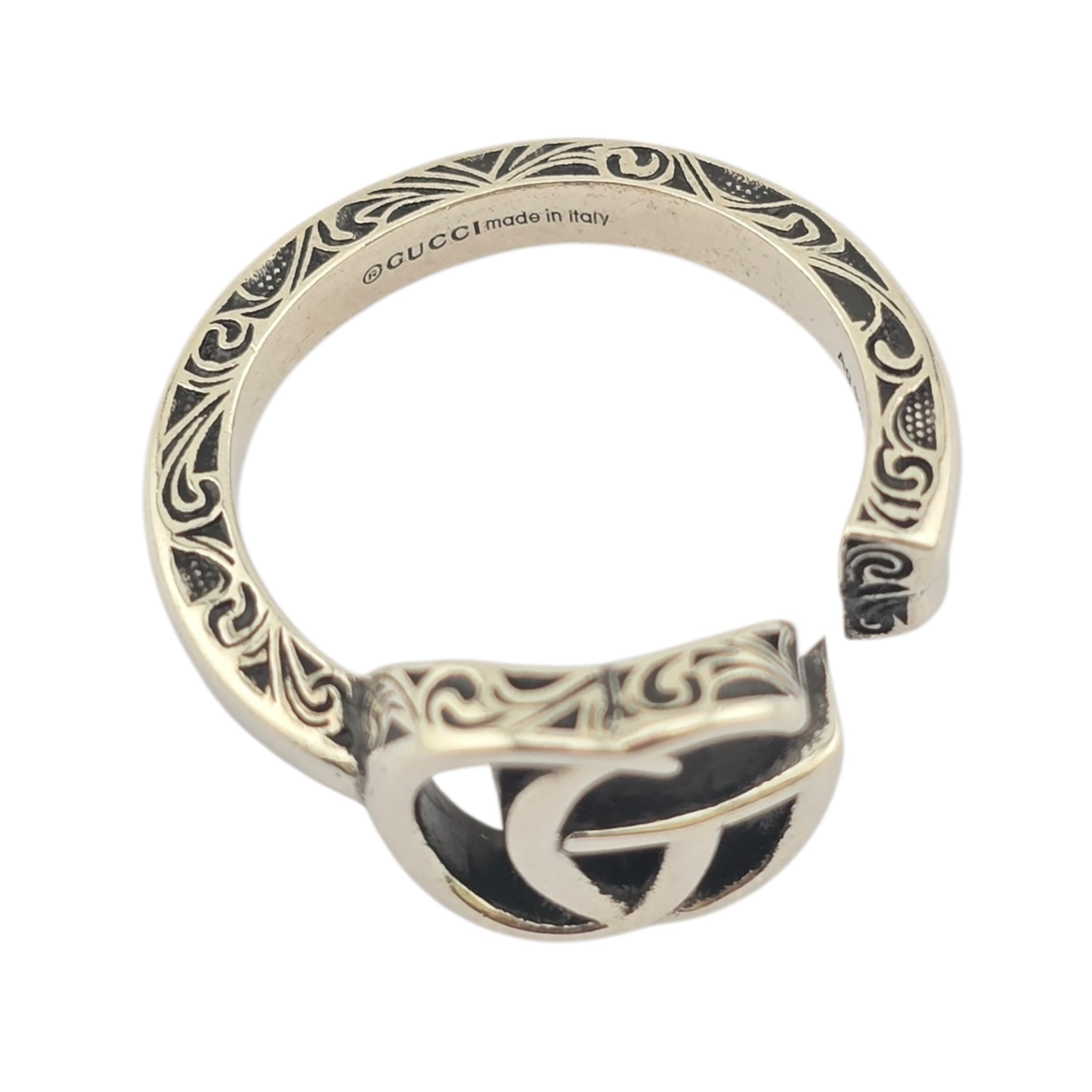 GUCCI GG Marmont Key Motif Silver Ring GUCCI