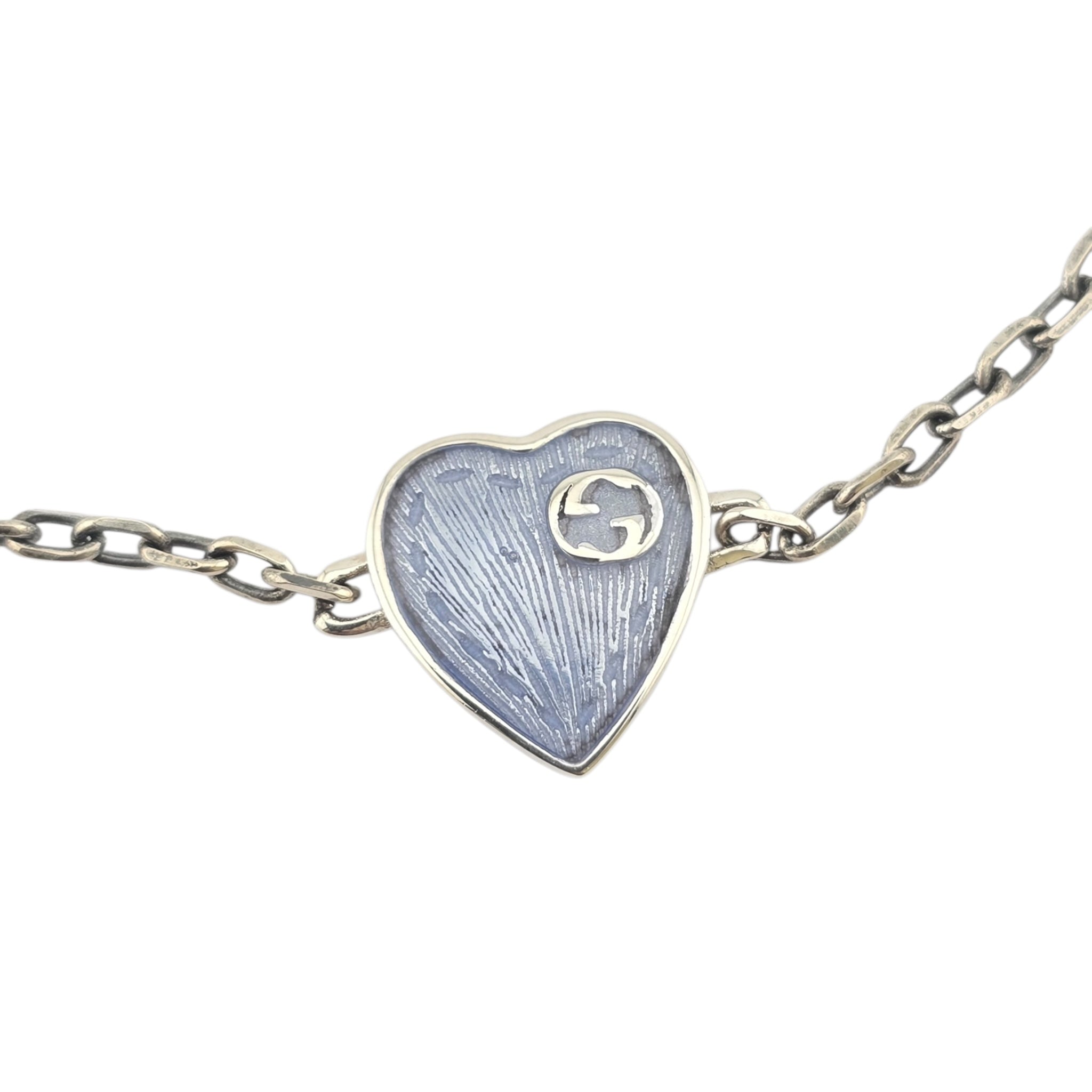 GUCCI Heart Interlocking G Silver Bracelet GUCCI