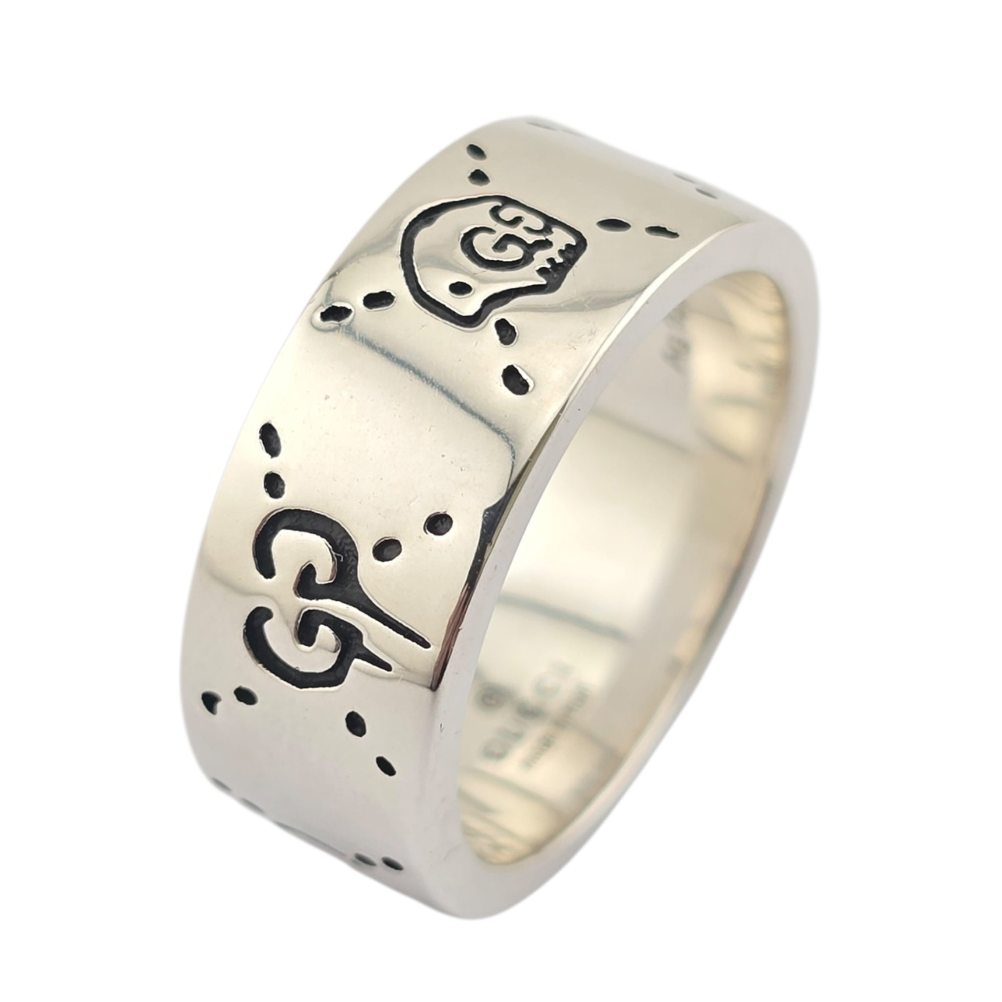 GUCCI Ghost Skull Silver GG Ring GUCCI