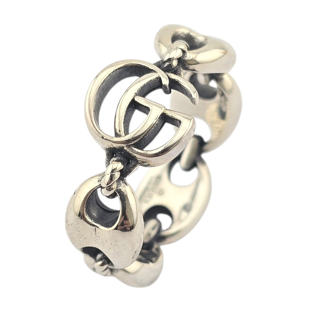 GUCCI GG Anchor Sterling Silver Ring GUCCI