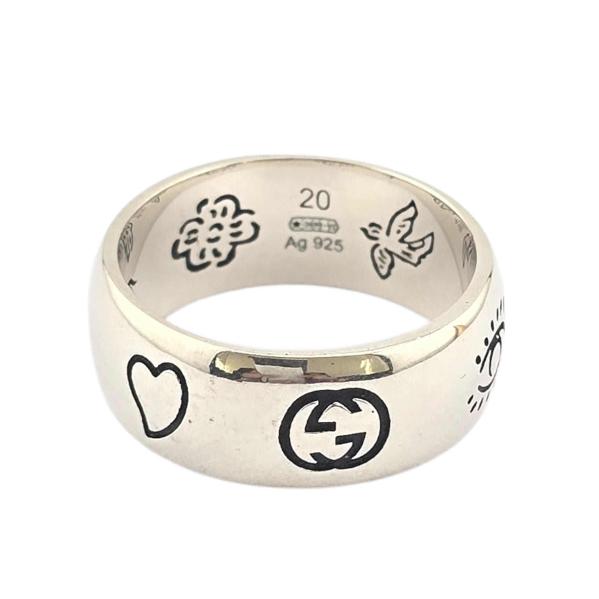 GUCCI Blind for Love Sterling Silver Ring GUCCI