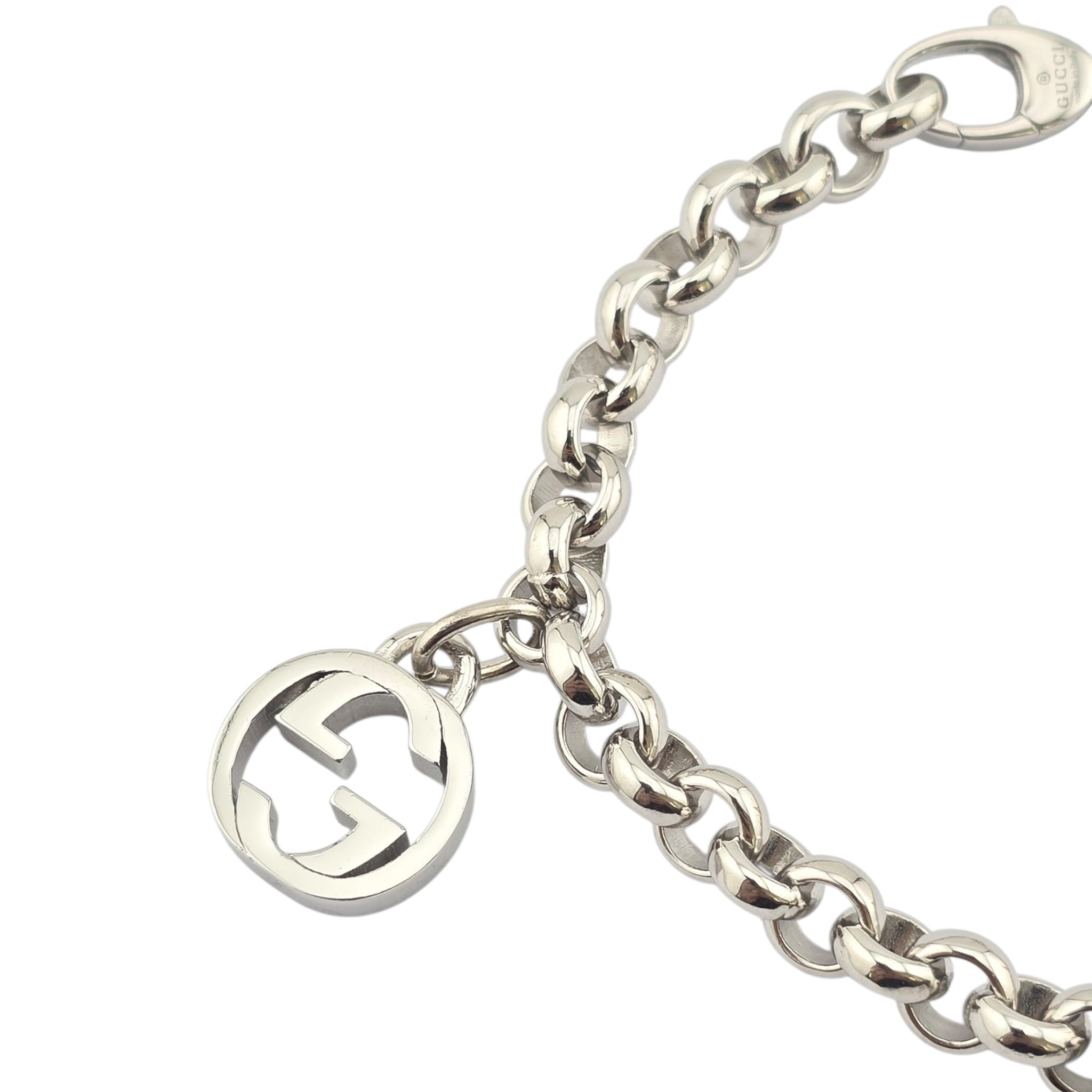 GUCCI Trademark GG Sterling Silver Charm Bracelet GUCCI