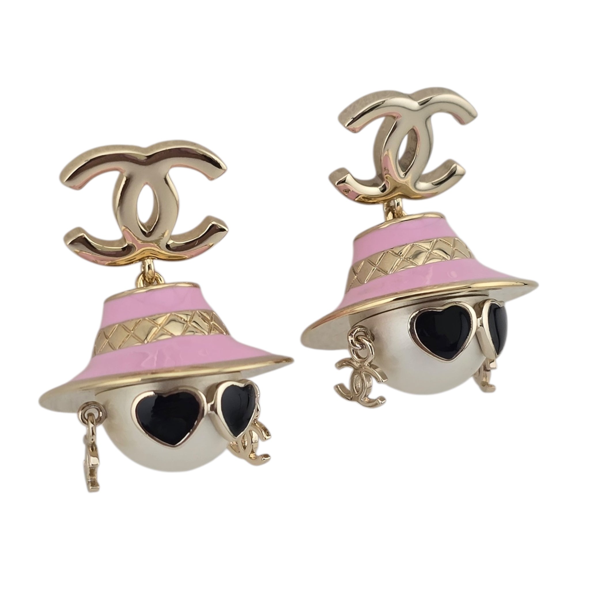 Chanel CC Robot Gabrielle Doll Pink Earrings 25B CHANEL