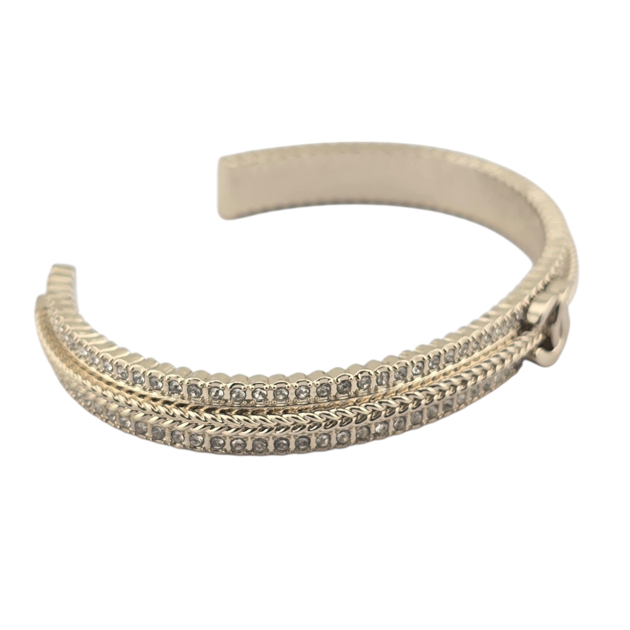 Chanel CC Crystal Gold Cuff Bracelet 2024 CHANEL