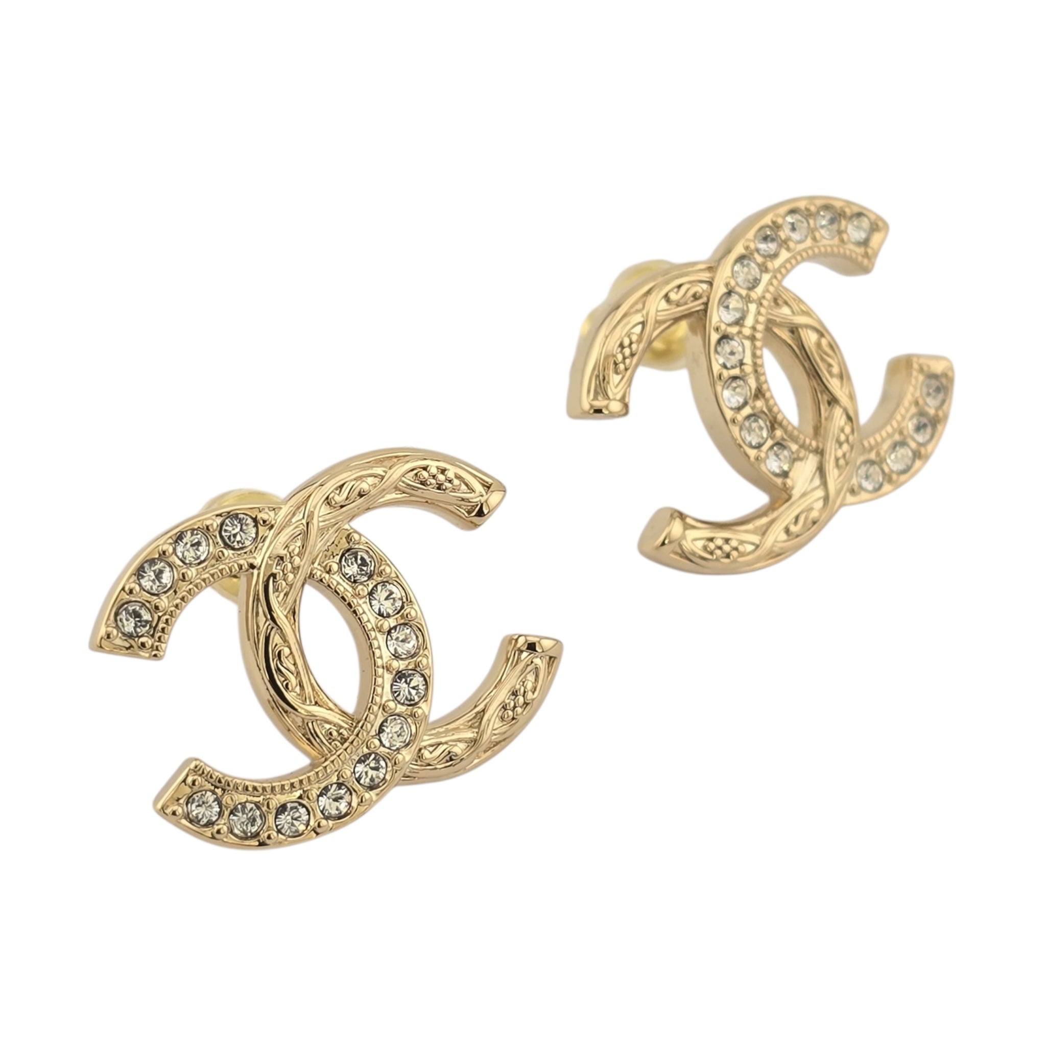 Chanel CC Gold Stud Earrings 2025 CHANEL