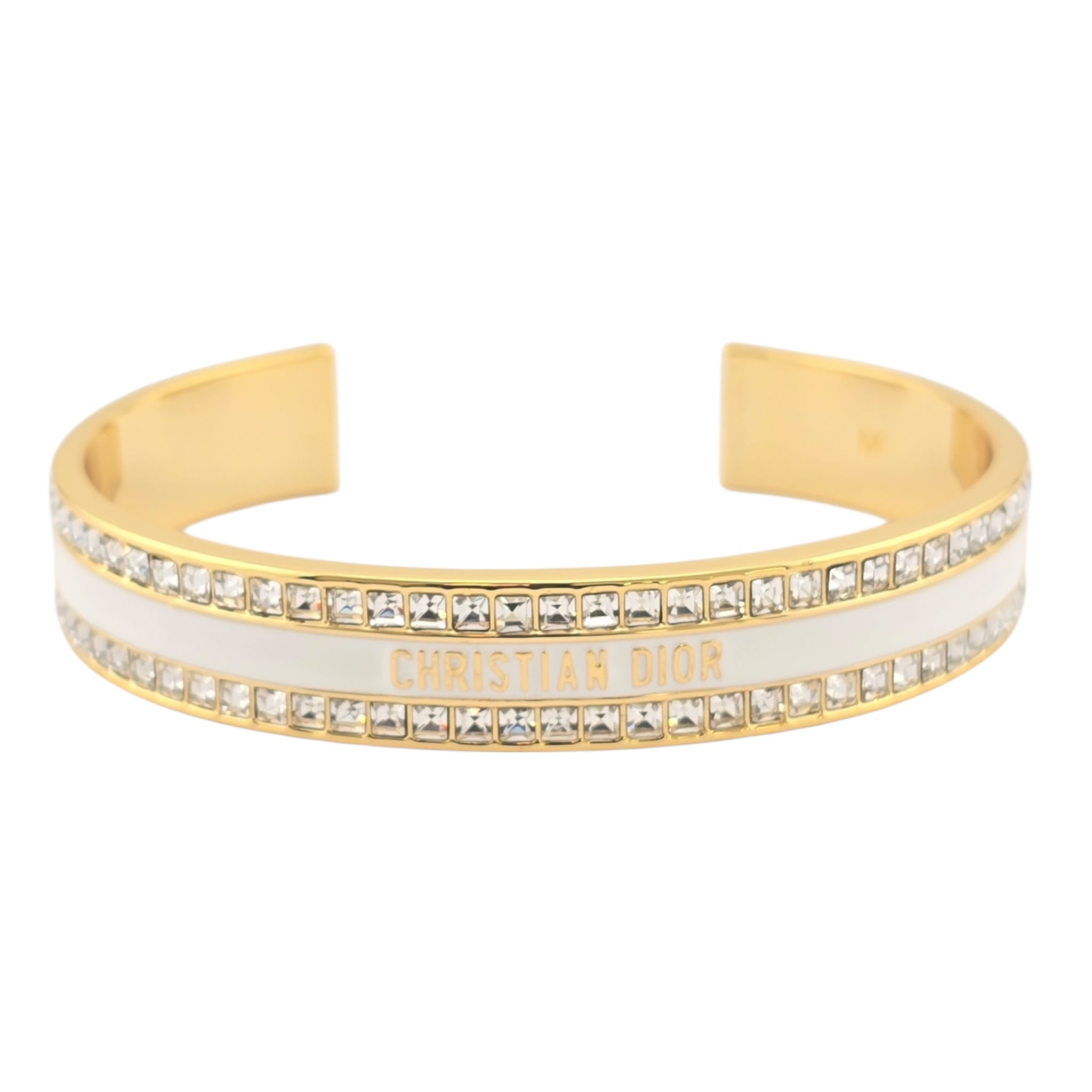 Christian Dior Code Bangle White Enamel Bracelet DIOR