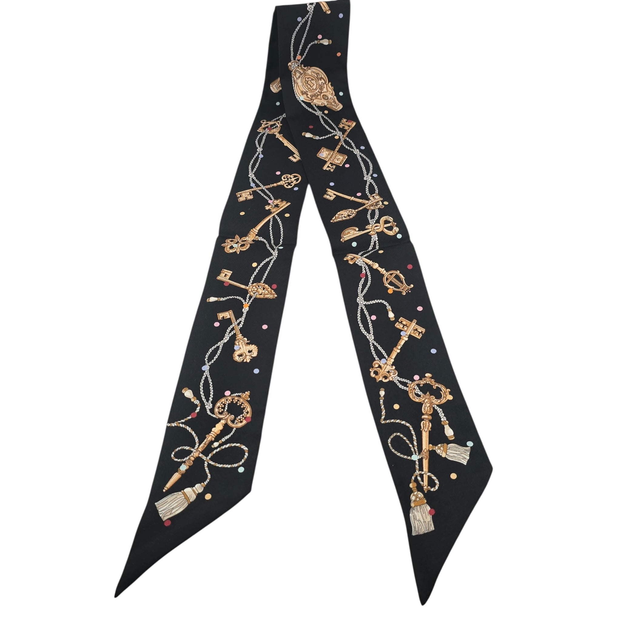 Hermes Silk Les Cles a Pois Twilly HERMES