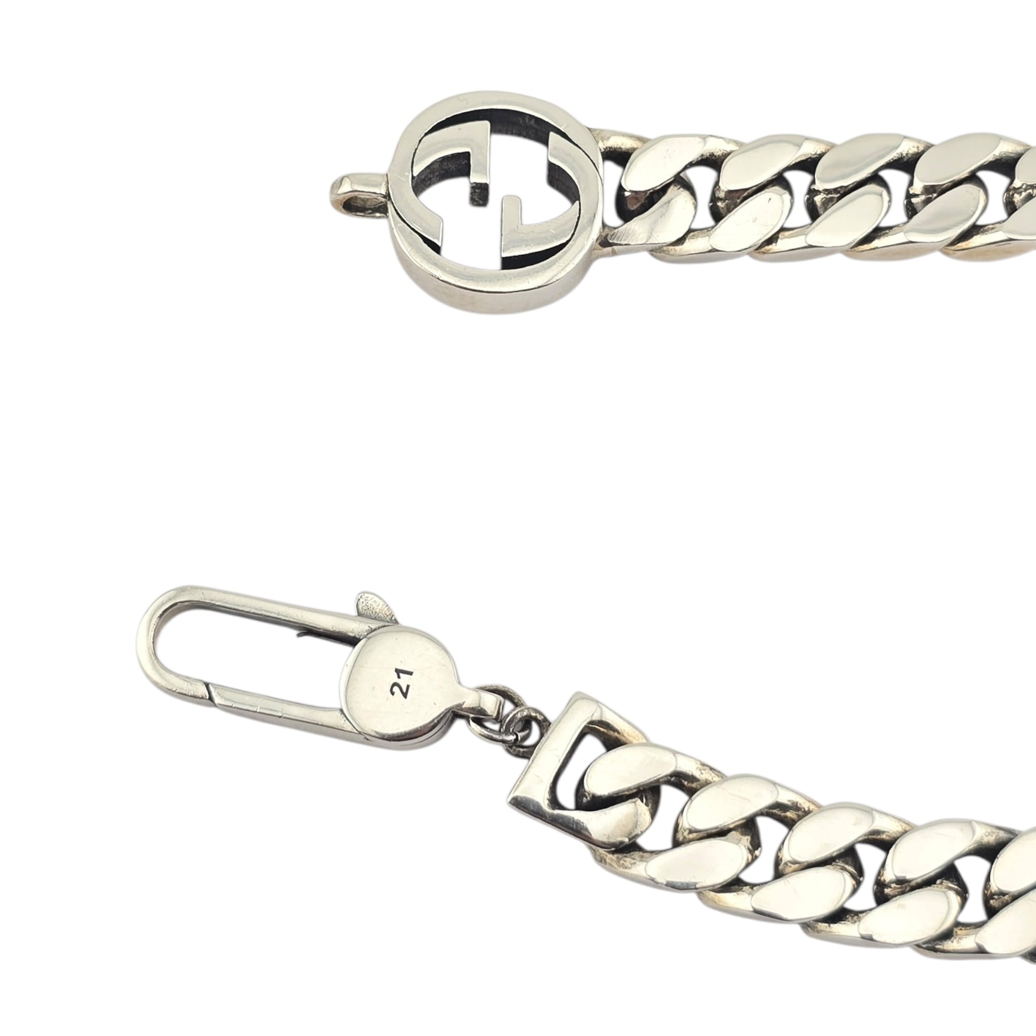 GUCCI GG Interlocking Sterling Silver Logo Bracelet GUCCI