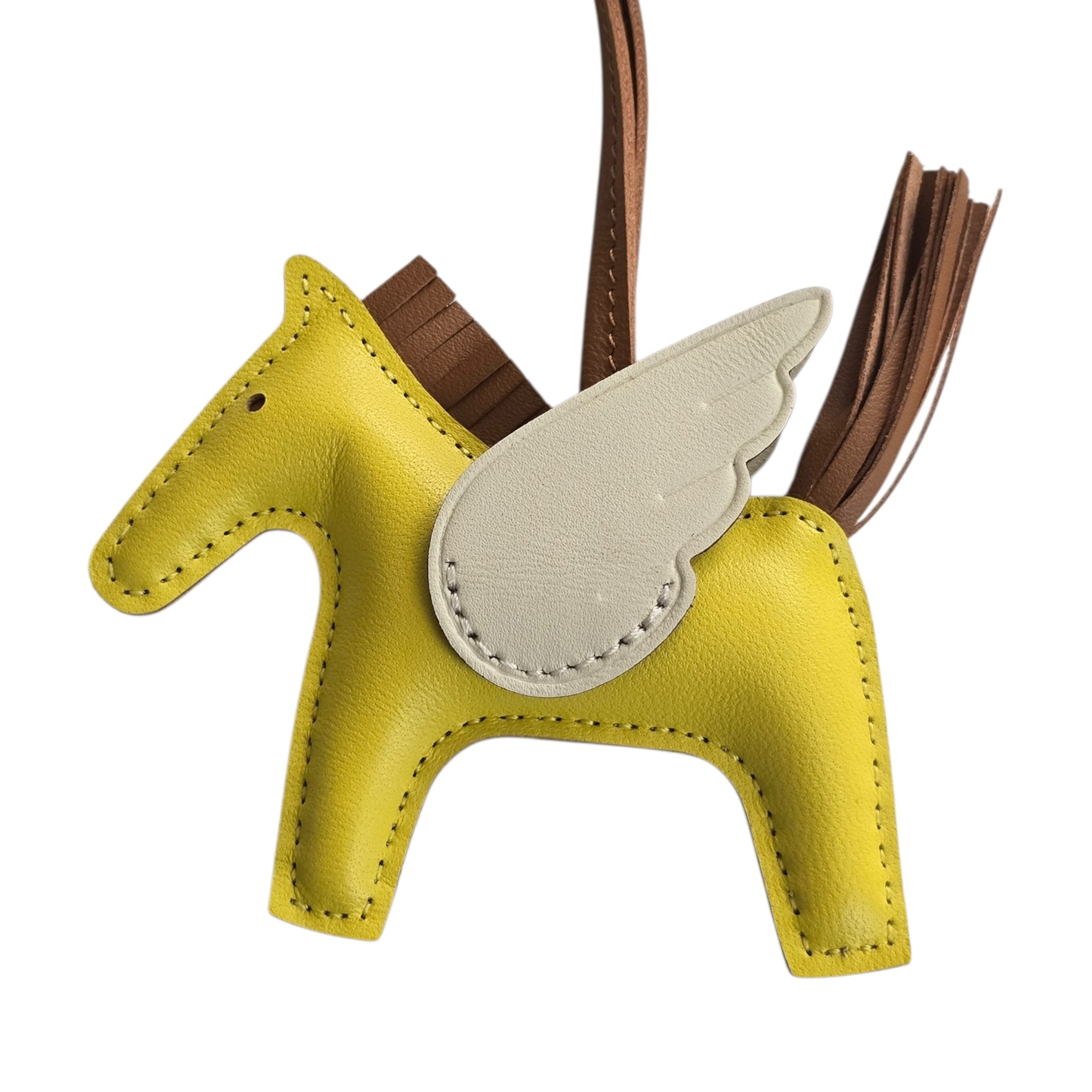 Hermes Rodeo Pegase PM Bag Charm Jaune de Naples/Gold/New White HERMES