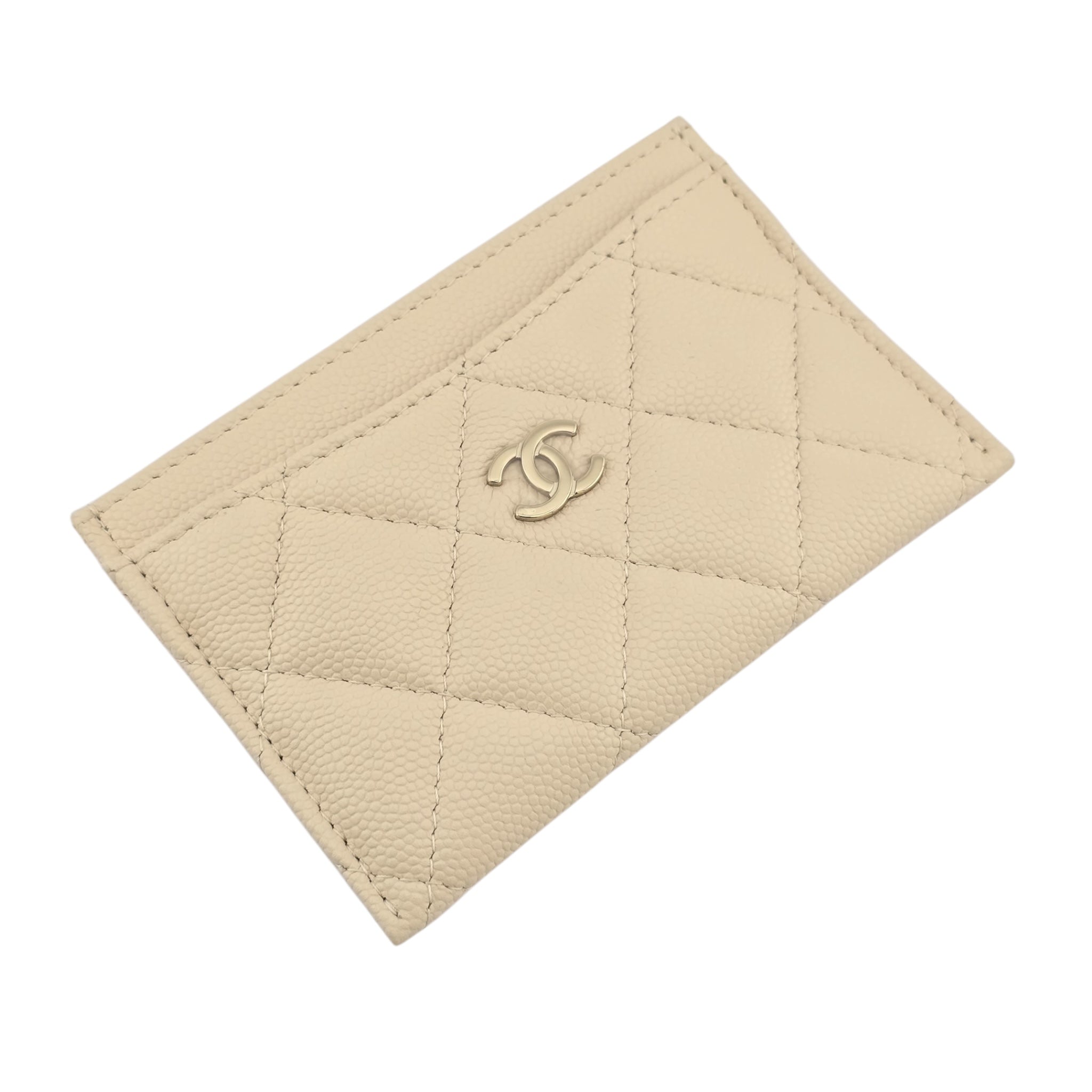 Chanel CC Caviar Beige Classic Cardholder CHANEL
