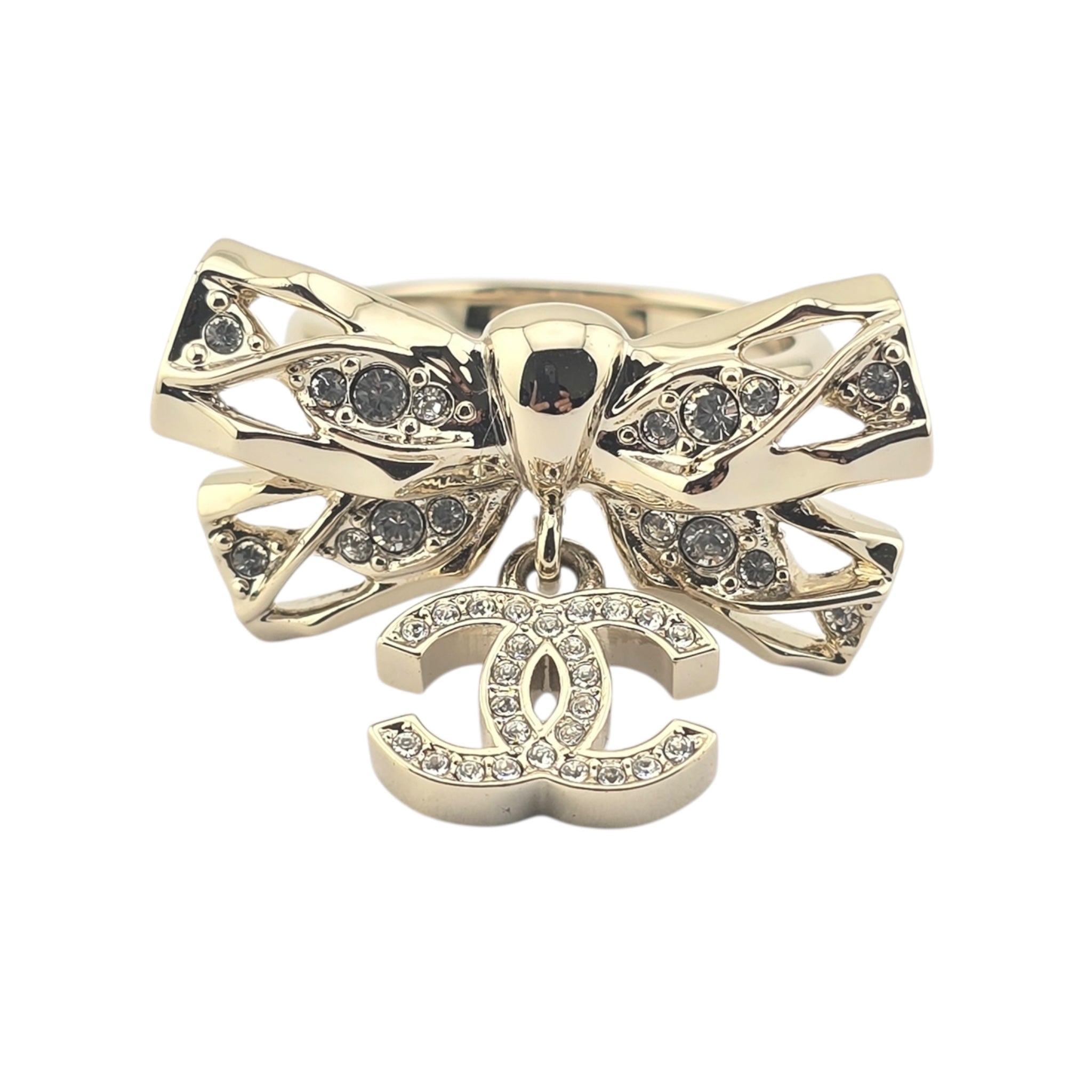 Chanel CC Bow Gold Ring 2024 CHANEL