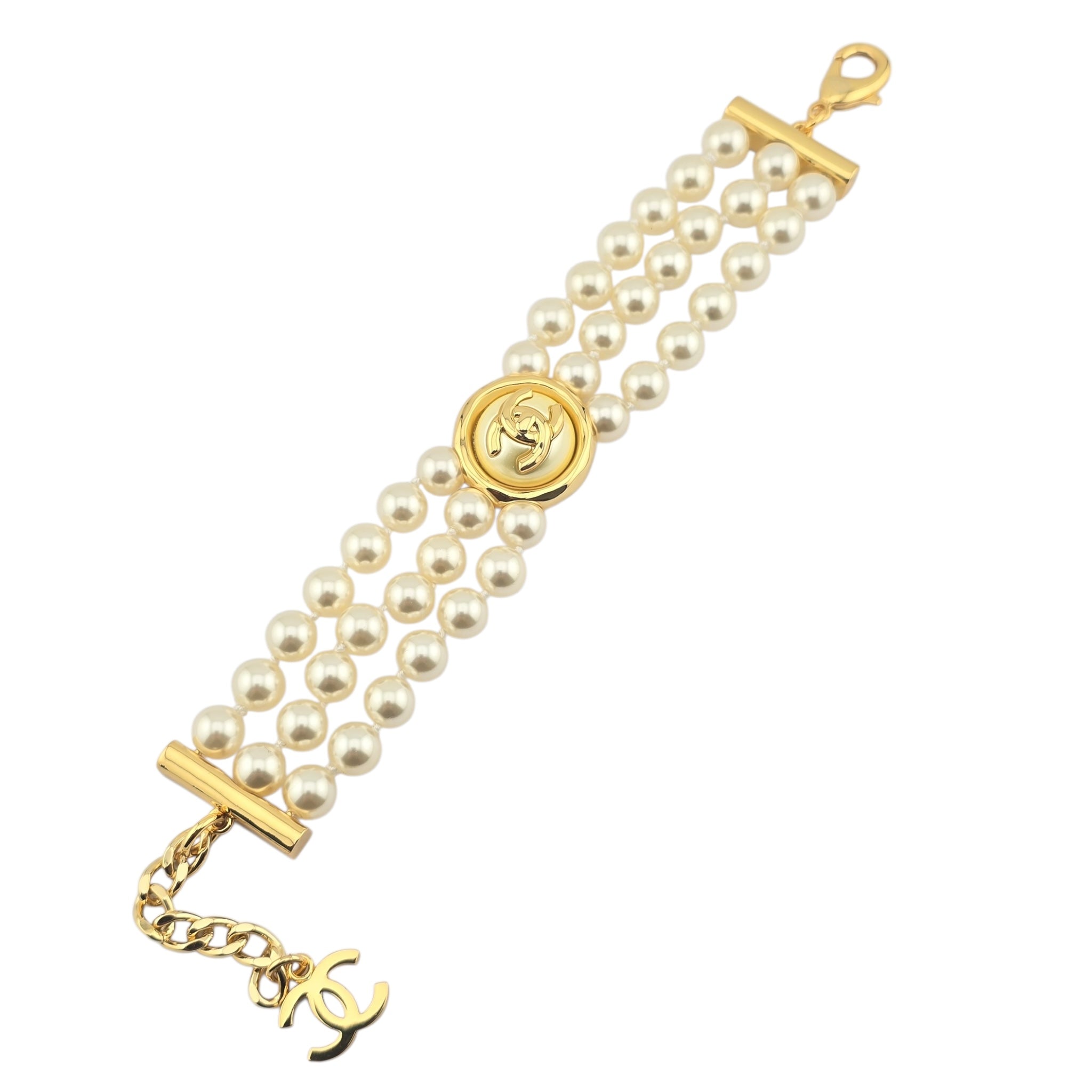 Chanel CC Faux Pearl Turnlock Bracelet 2024 CHANEL