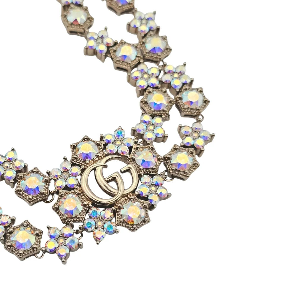 GUCCI GG Crystal Floral Choker Necklace 2023 GUCCI