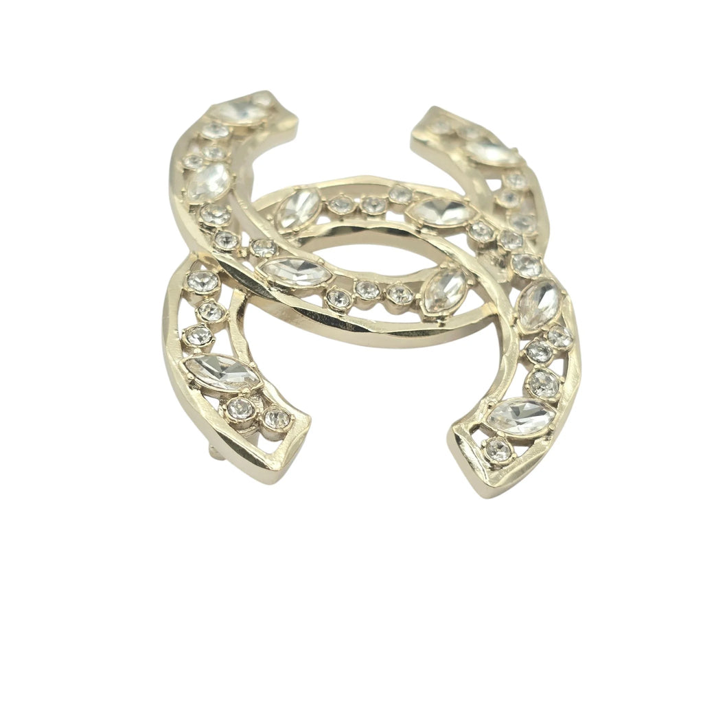Chanel CC Gold/Crystal Brooch 2020 CHANEL