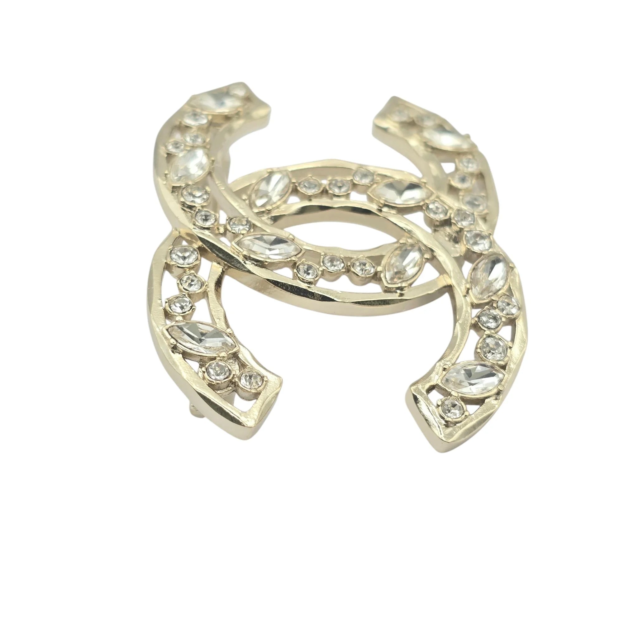 Chanel CC Gold/Crystal Brooch 2020 CHANEL