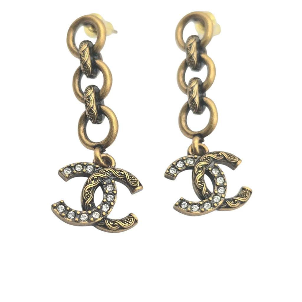 Chanel CC Gold/Bronze Stud Earrings 2024 CHANEL