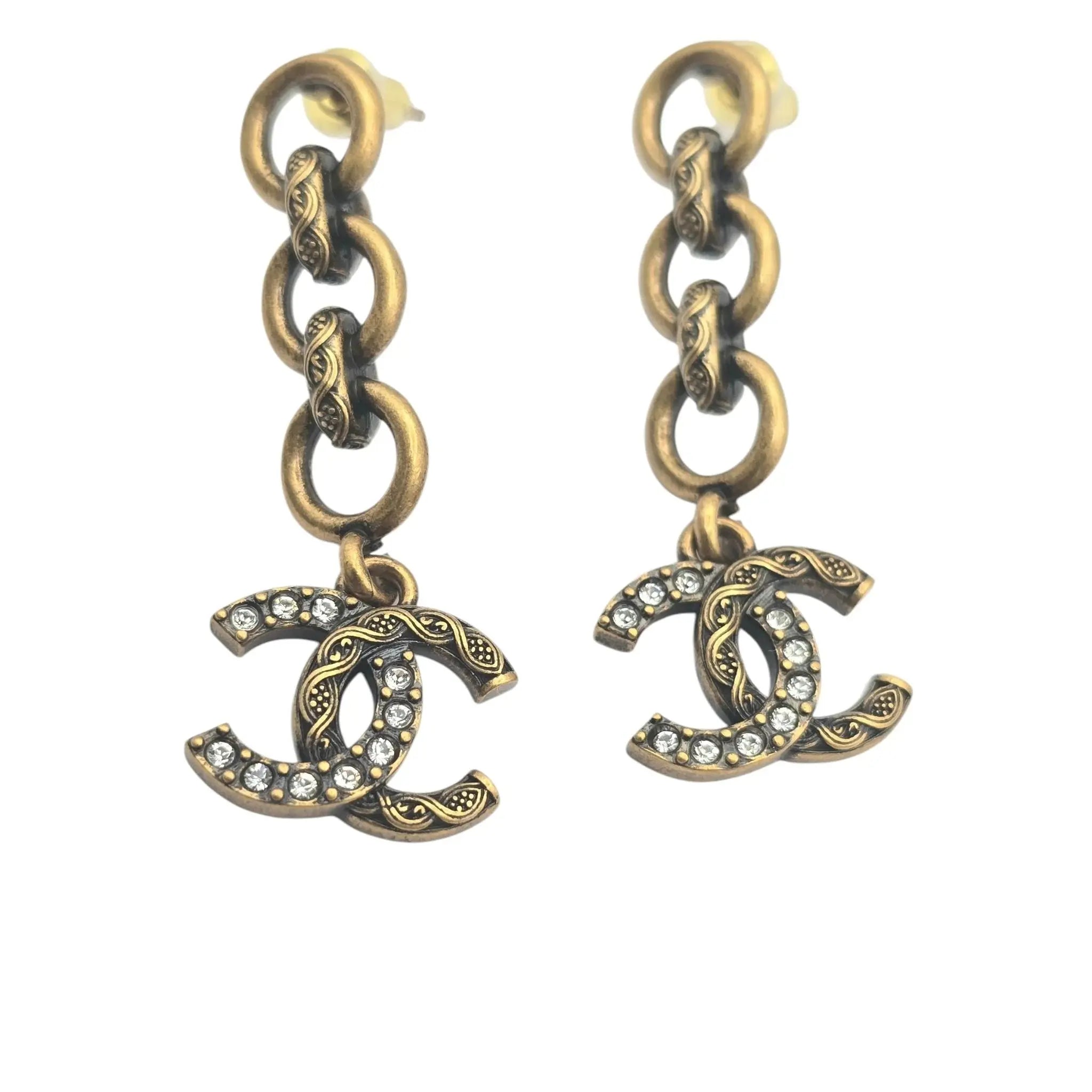 Chanel CC Gold/Bronze Stud Earrings 2024 CHANEL