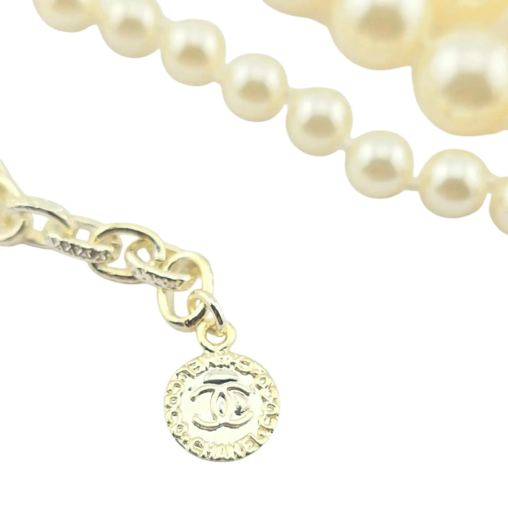 Chanel CC Long Faux Pearl 100th Anniversary Necklace 2017 CHANEL
