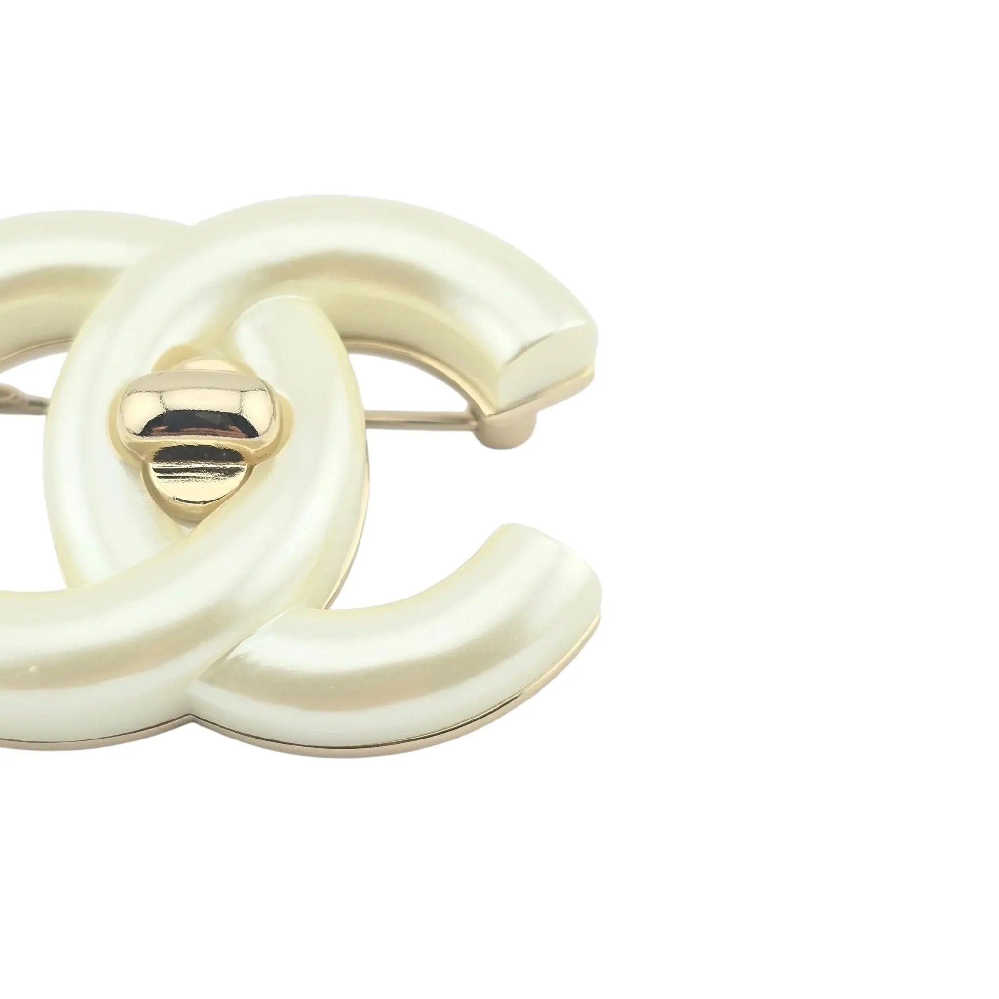Chanel CC Turnlock White Brooch 2024 CHANEL