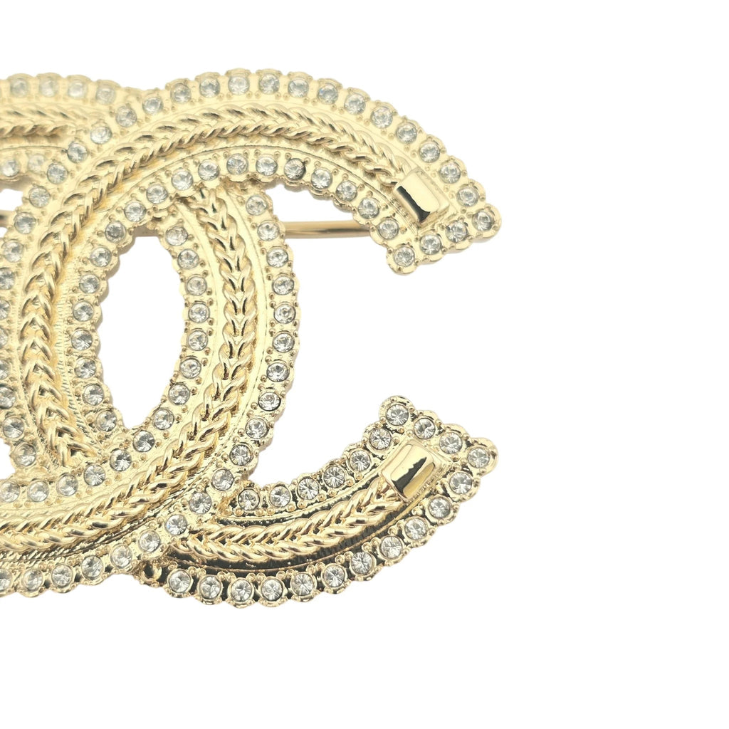 Chanel CC Gold Crystals Brooch 2024 CHANEL