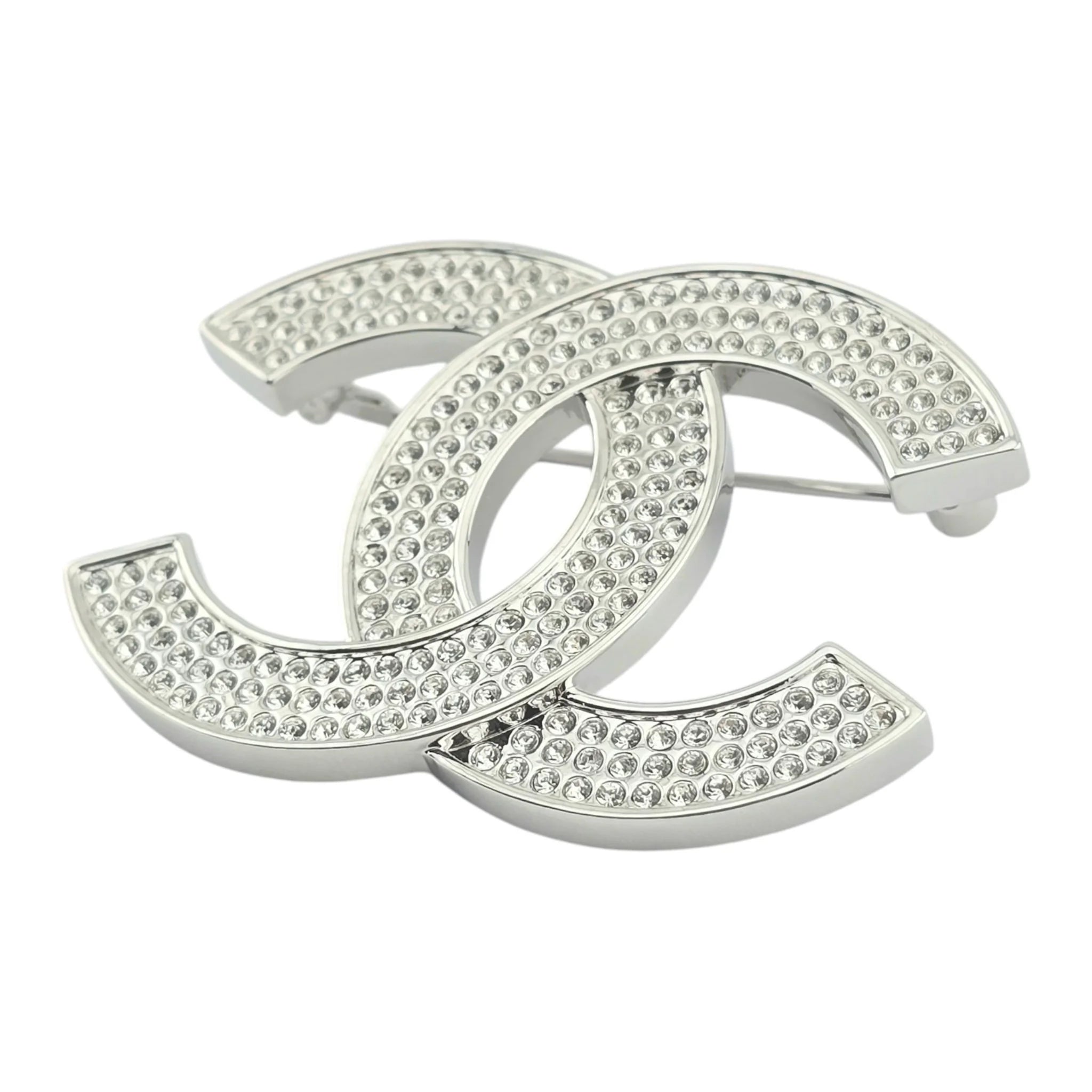 Chanel CC Silver Crystals Brooch 2025 CHANEL