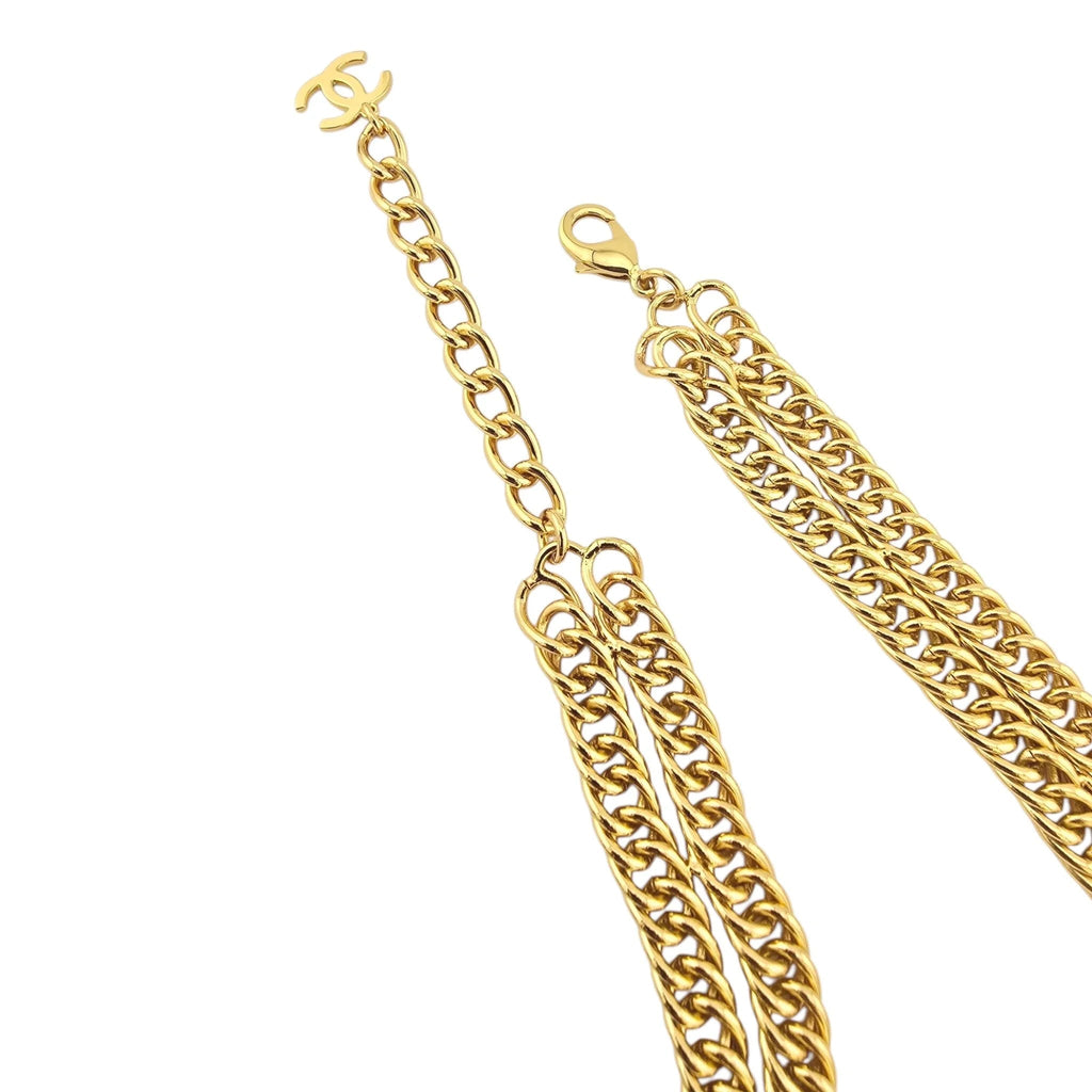 Chanel CC Coco Gold Square Pendant Choker Necklace C2023 CHANEL