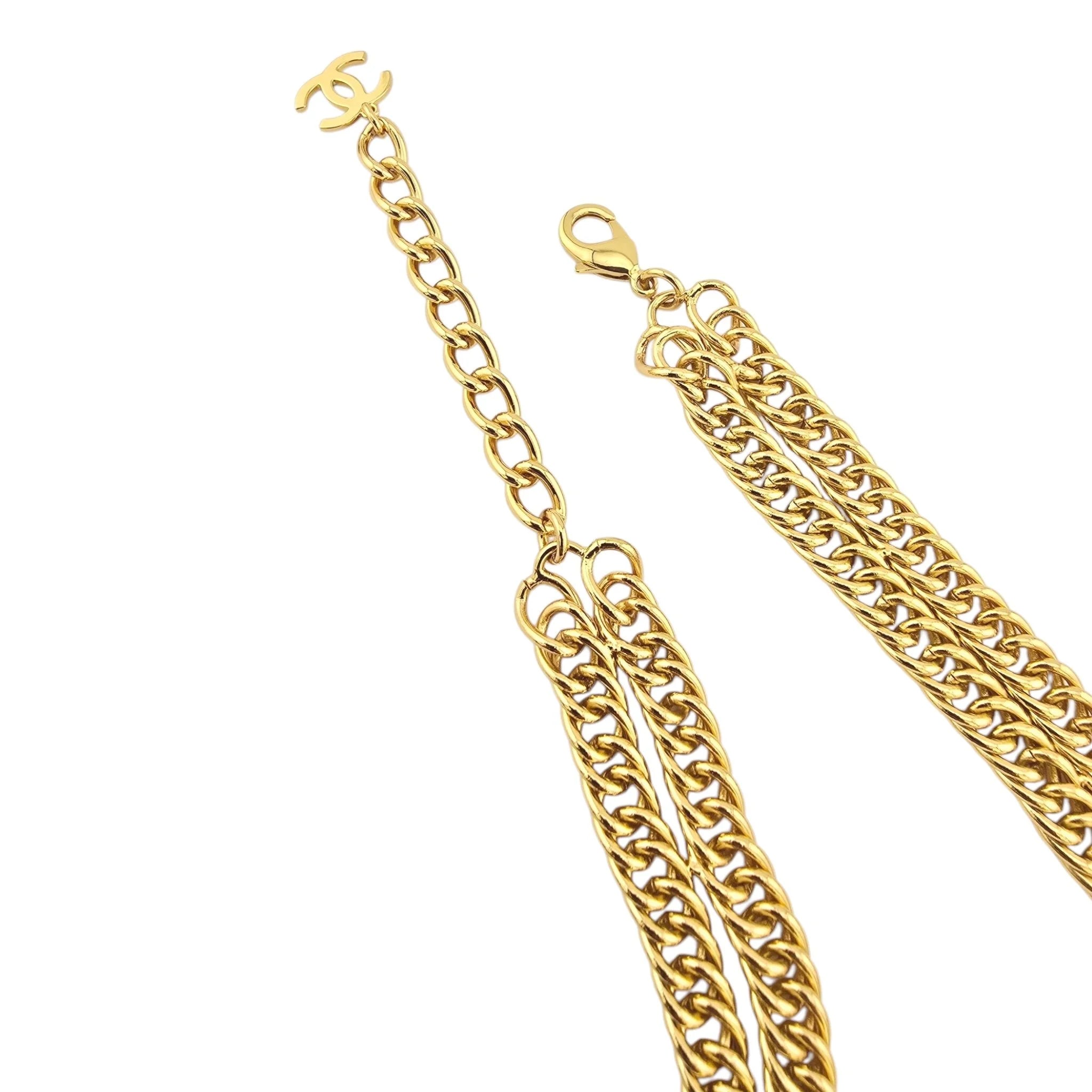 Chanel CC Coco Gold Square Pendant Choker Necklace C2023 CHANEL
